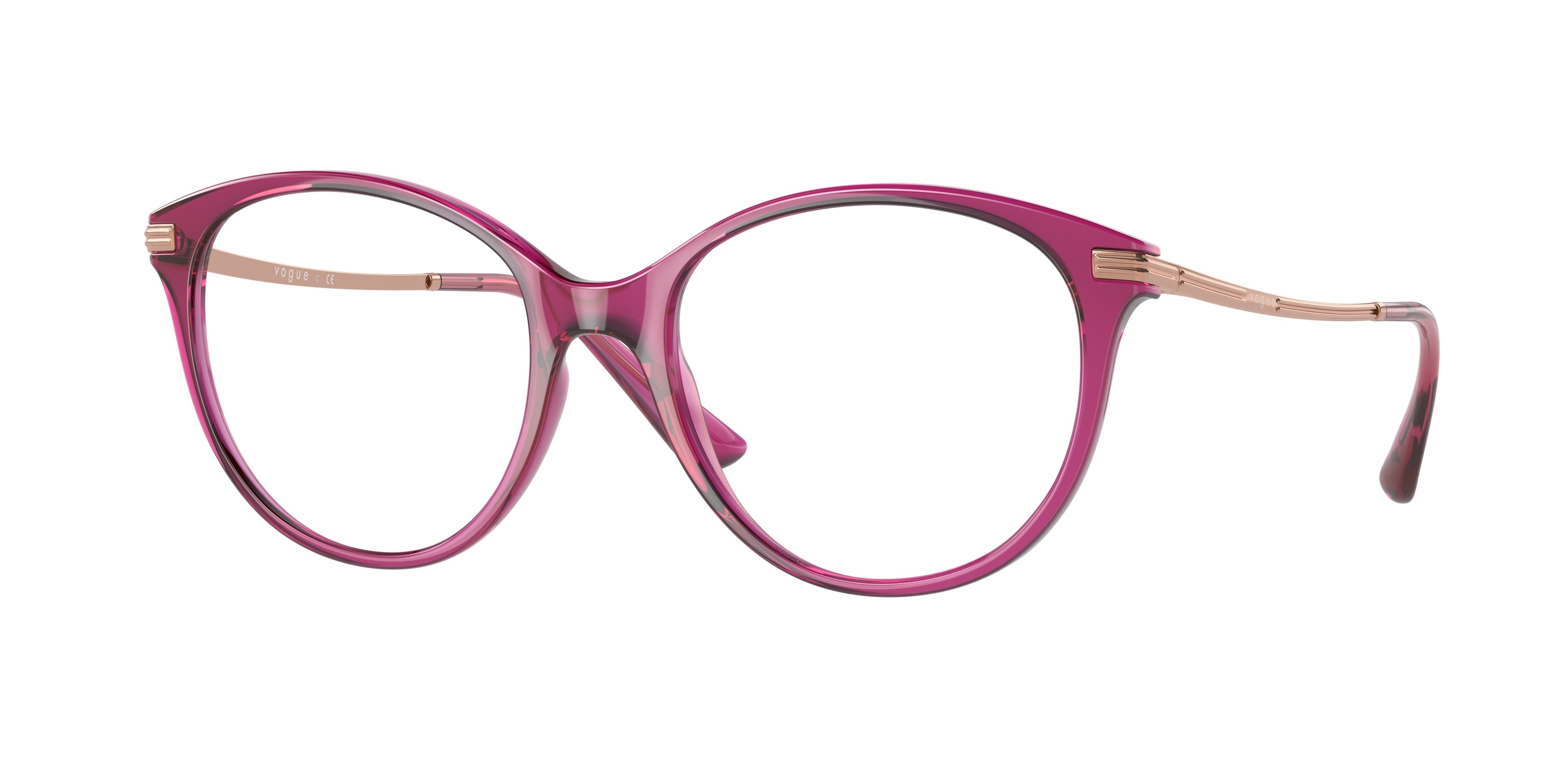 Vogue VO5423 Phantos Eyeglasses  2987-Transparent Fuxia 53-140-18 - Color Map Pink