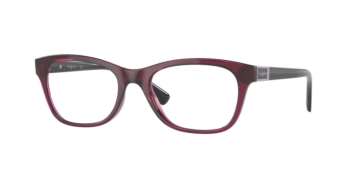 Vogue VO5424B Pillow Eyeglasses  2989-Transparent Dark Cherry 53-140-18 - Color Map Red