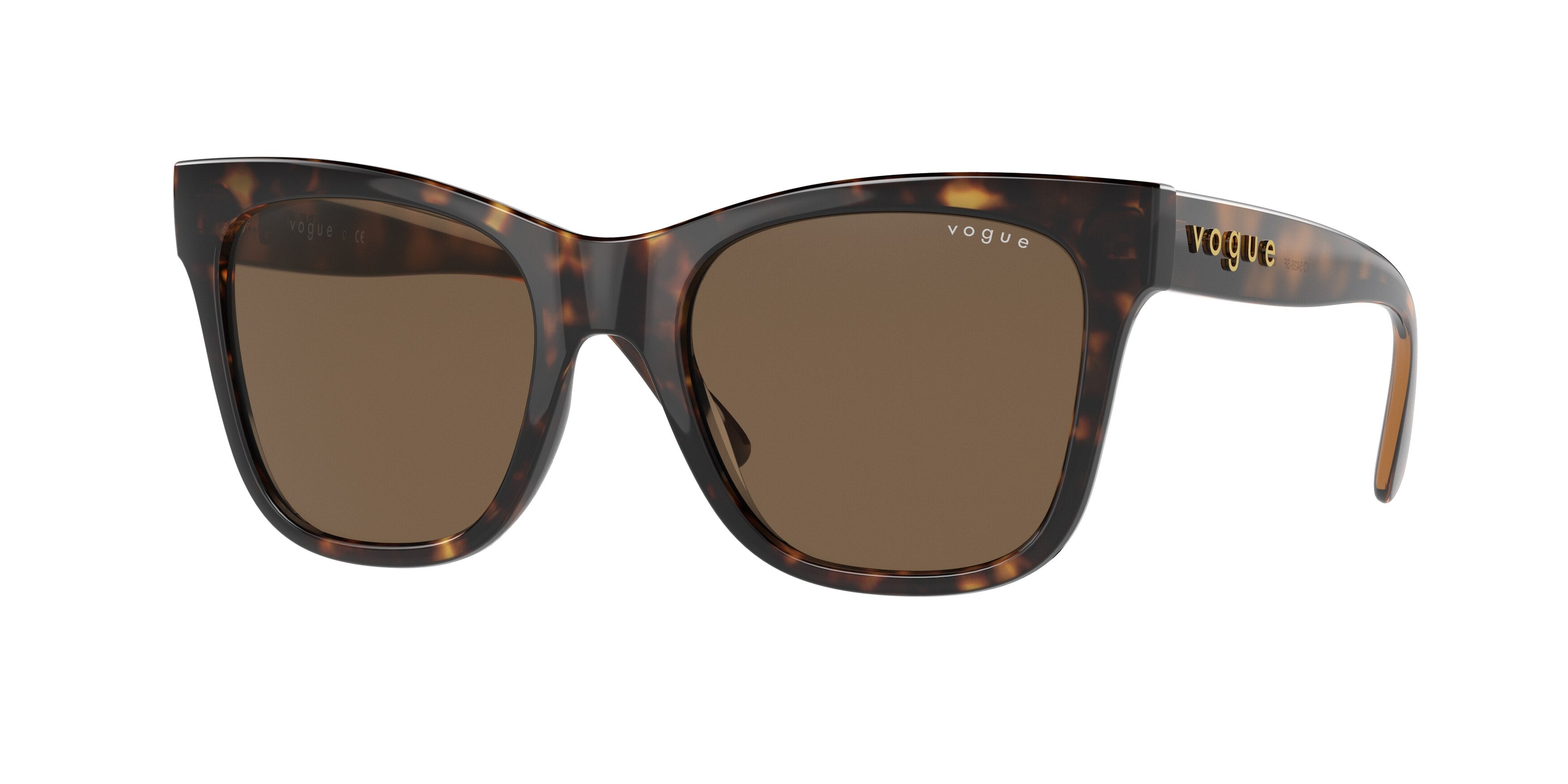 Vogue VO5428SF Cat Eye Sunglasses  W65673-Dark Havana 51-140-19 - Color Map Brown