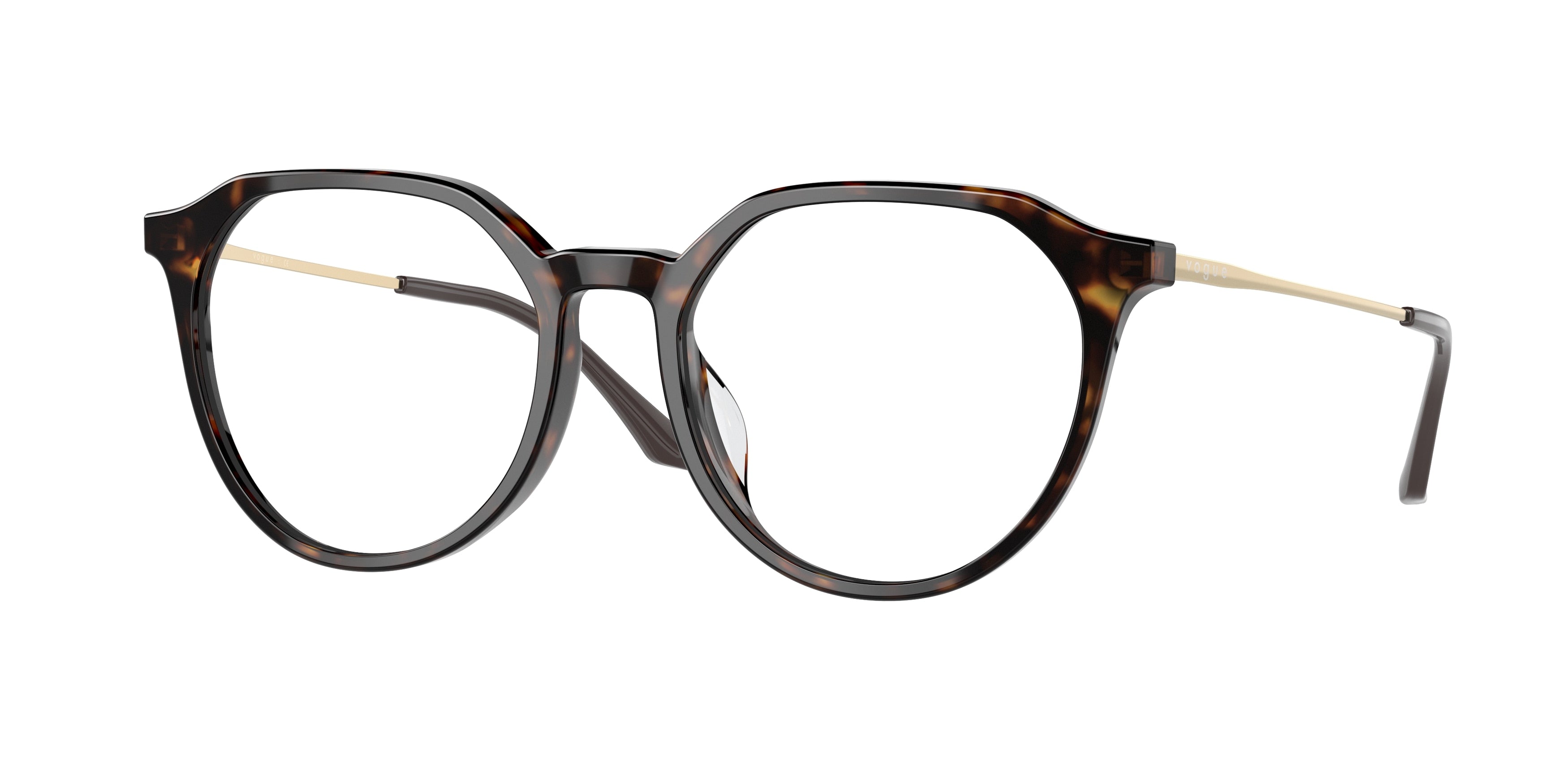 Vogue VO5430D Irregular Eyeglasses  W656-Dark Havana 53-140-18 - Color Map Brown
