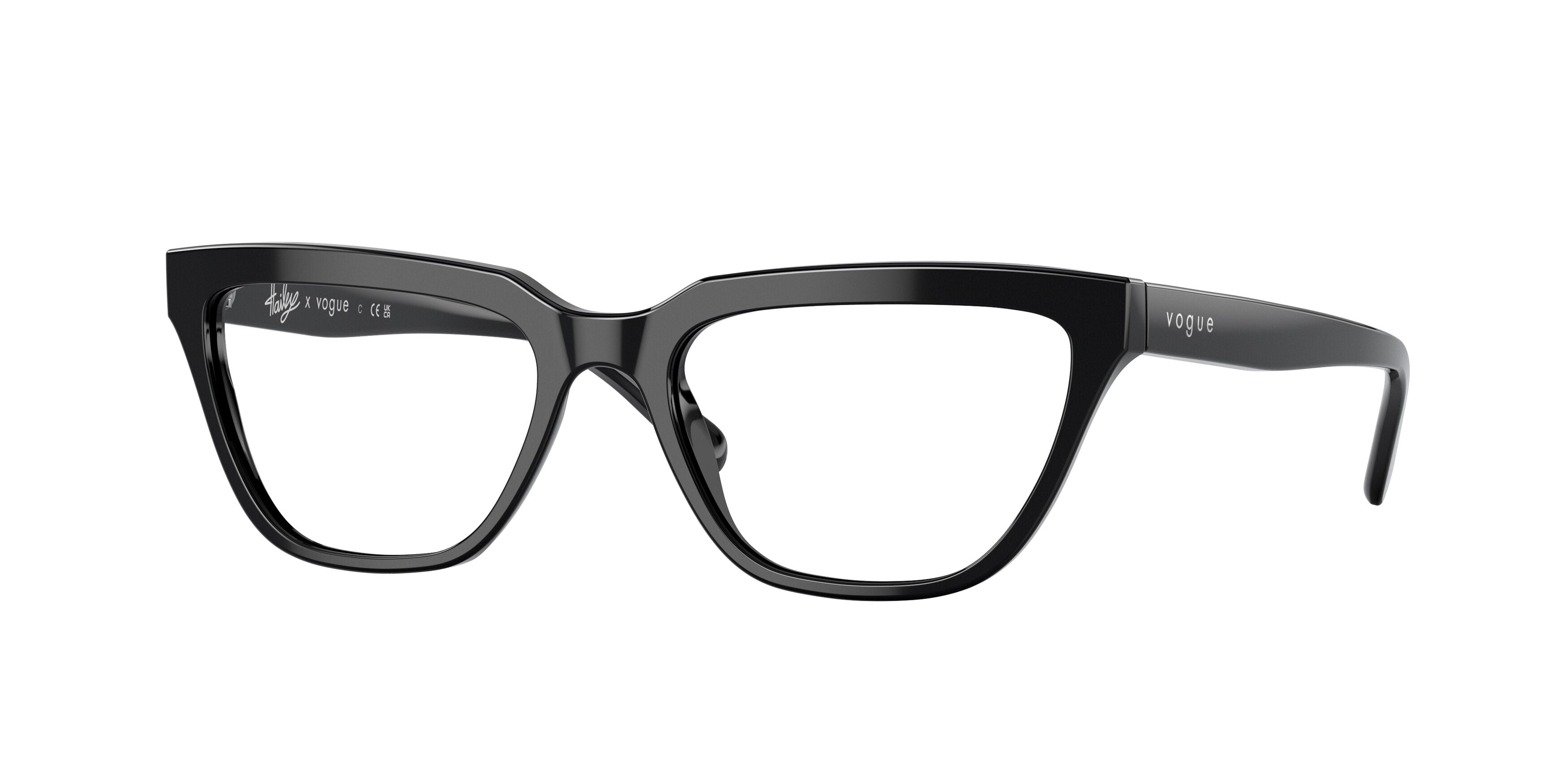 Vogue VO5443F Rectangle Eyeglasses  W44-Black 54-140-17 - Color Map Black