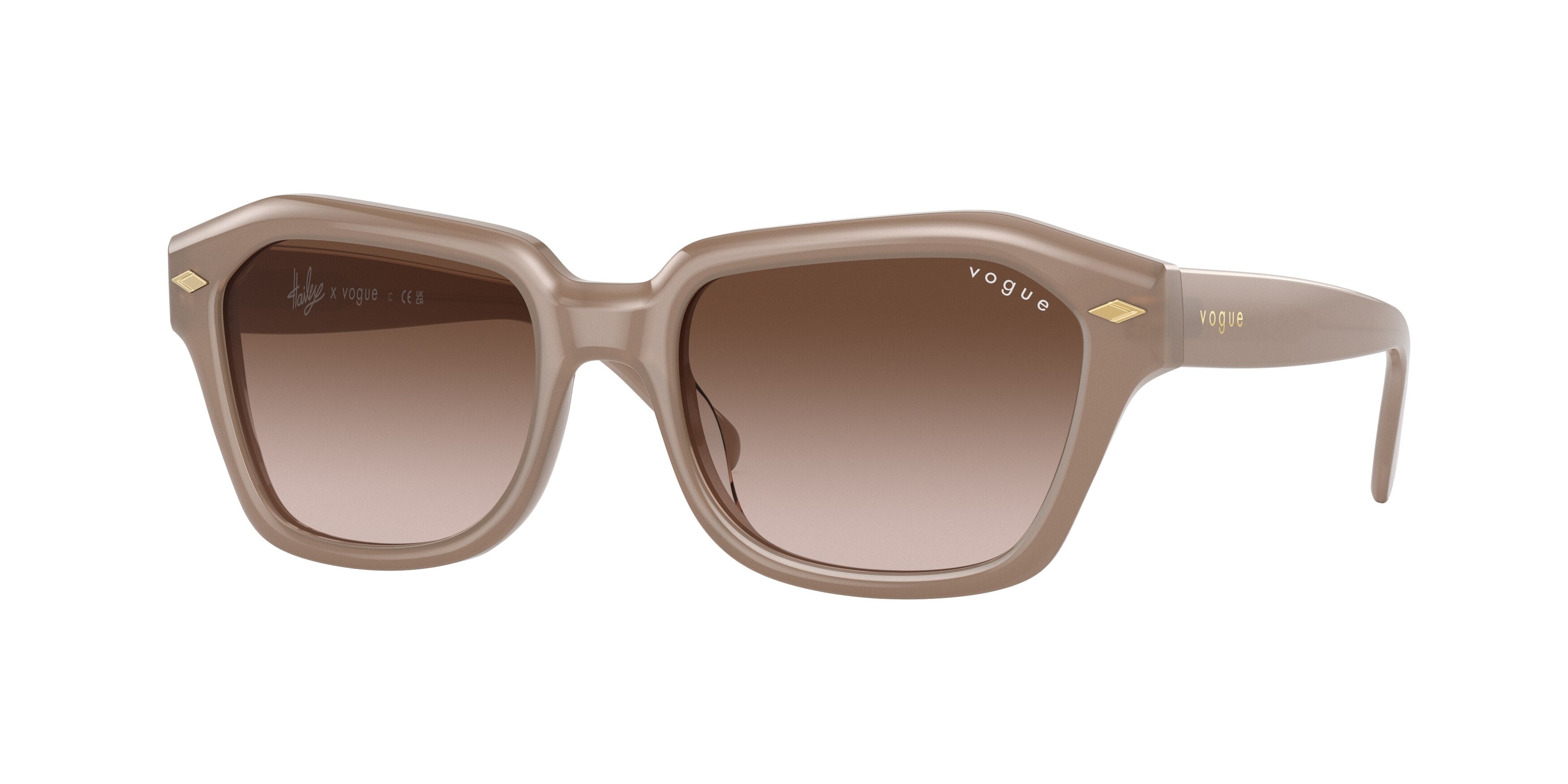 Vogue VO5444SF Irregular Sunglasses  300813-Opal Sand 52-135-18 - Color Map Brown