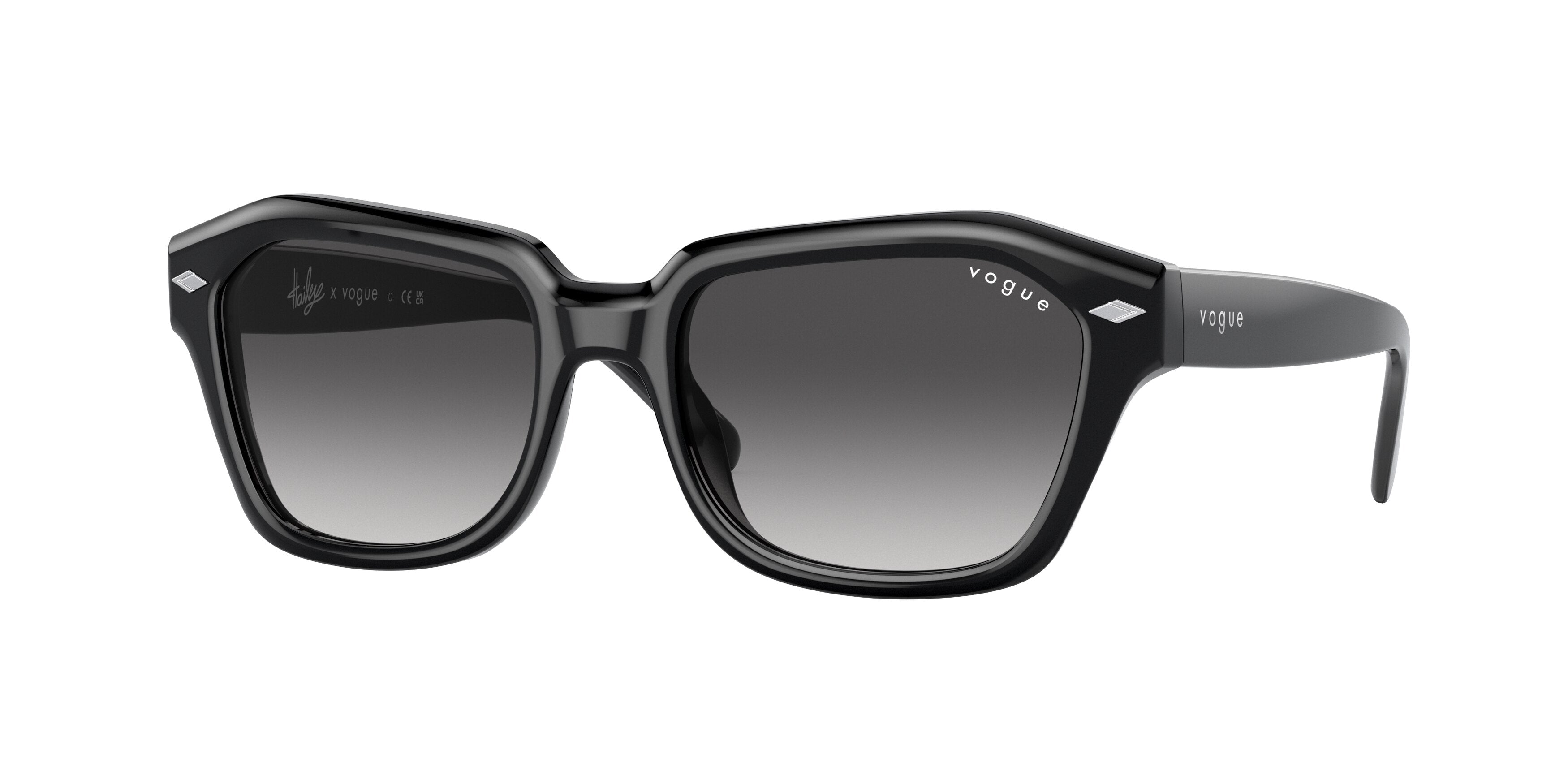 Vogue VO5444SF Irregular Sunglasses  W44/8G-Black 52-135-18 - Color Map Black