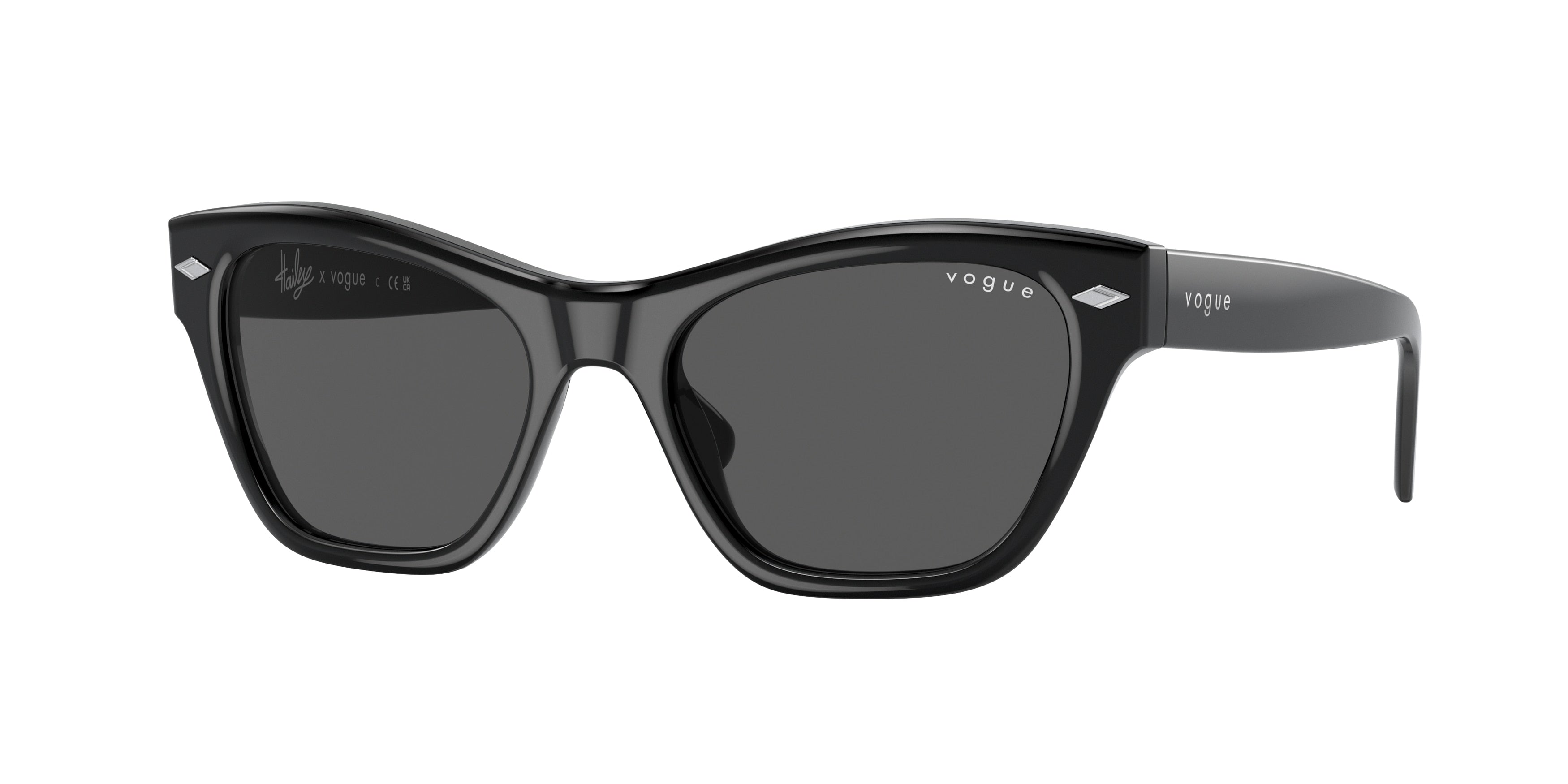 Vogue VO5445S Cat Eye Sunglasses  W44/87-Black 51-135-18 - Color Map Black