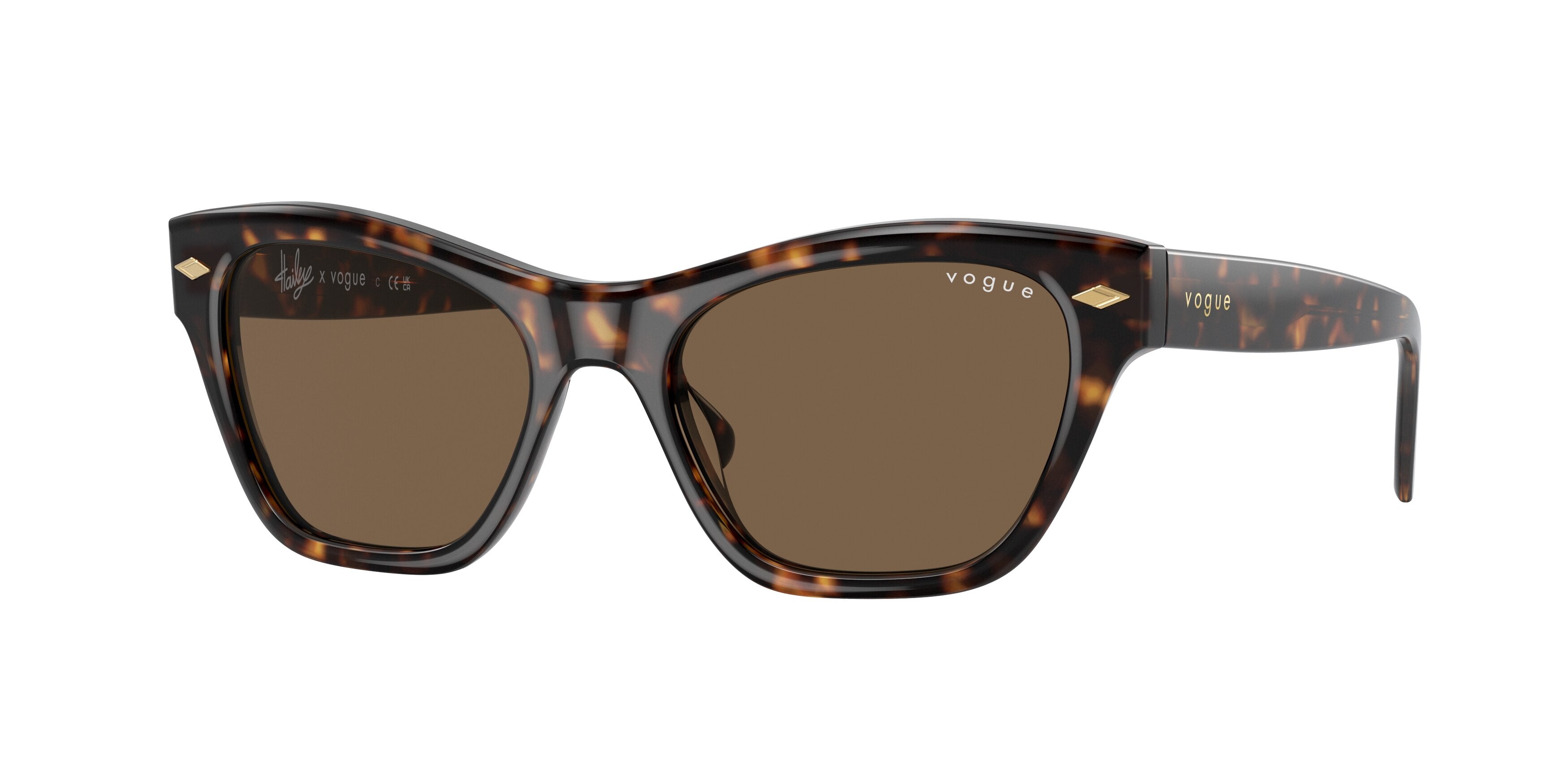 Vogue VO5445S Cat Eye Sunglasses  W65673-Dark Havana 51-135-18 - Color Map Brown