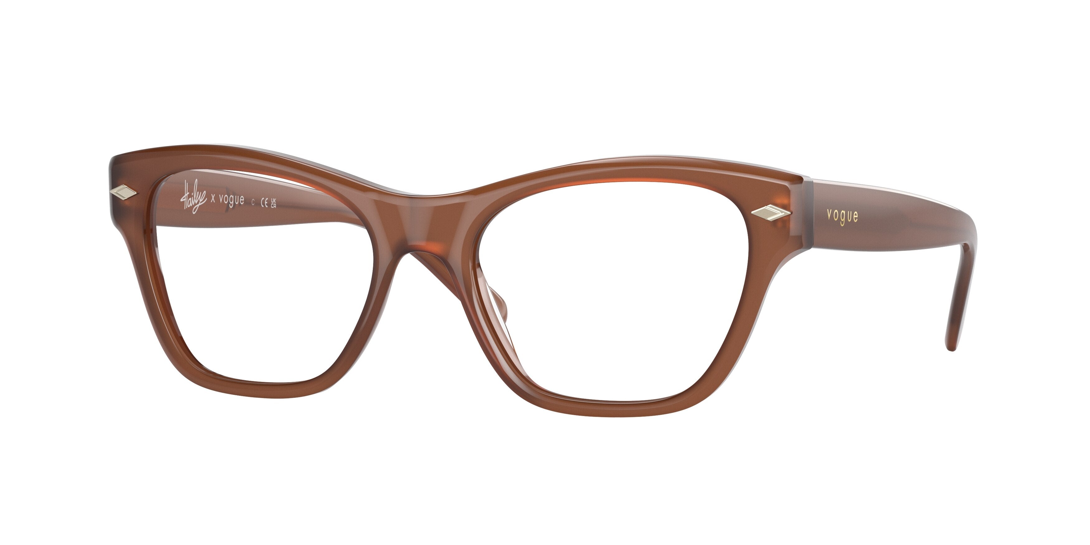 Vogue VO5446 Cat Eye Eyeglasses  3010-Opal Brown 52-135-18 - Color Map Brown