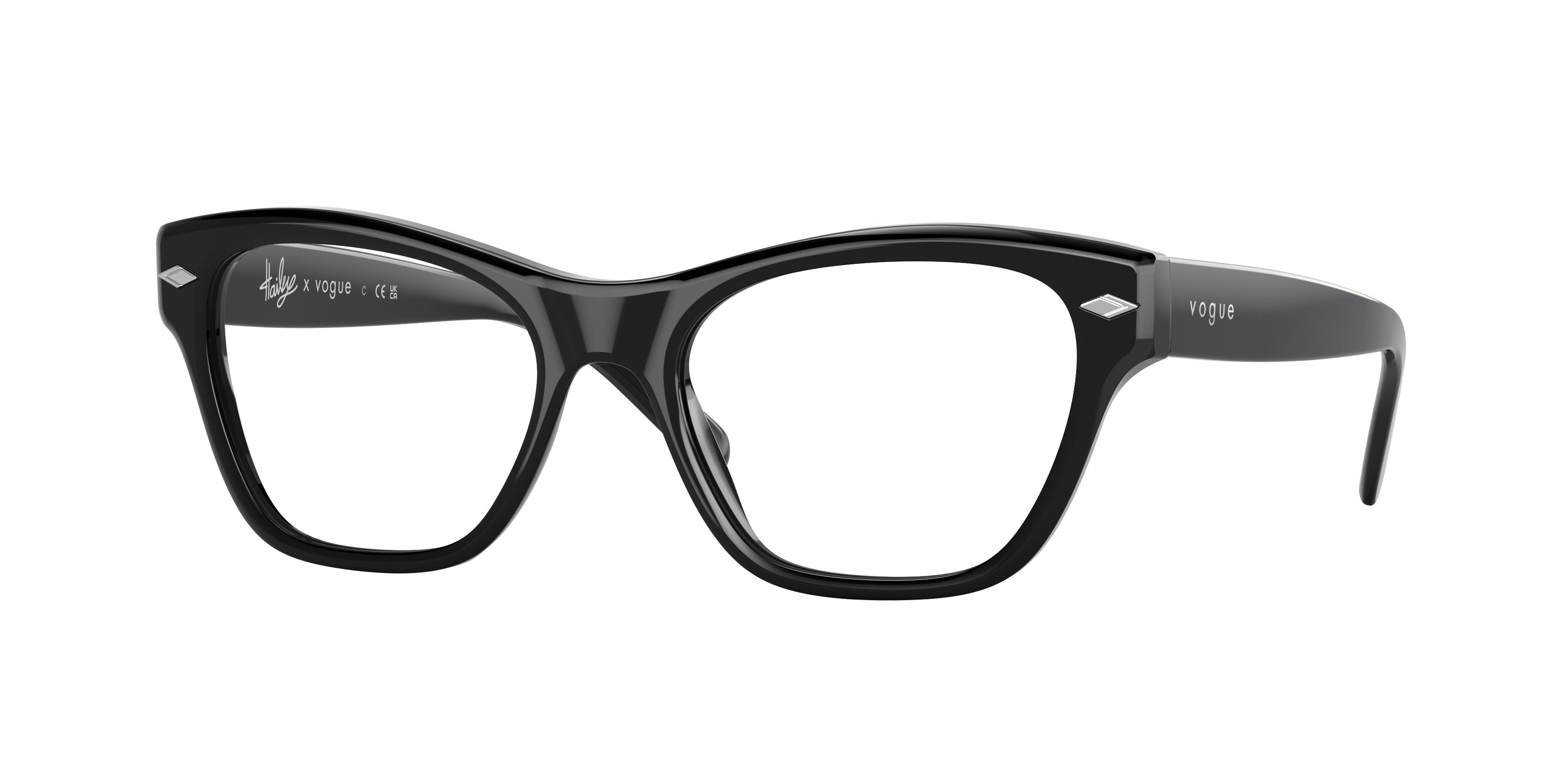 Vogue VO5446 Cat Eye Eyeglasses  W44-Black 52-135-18 - Color Map Black