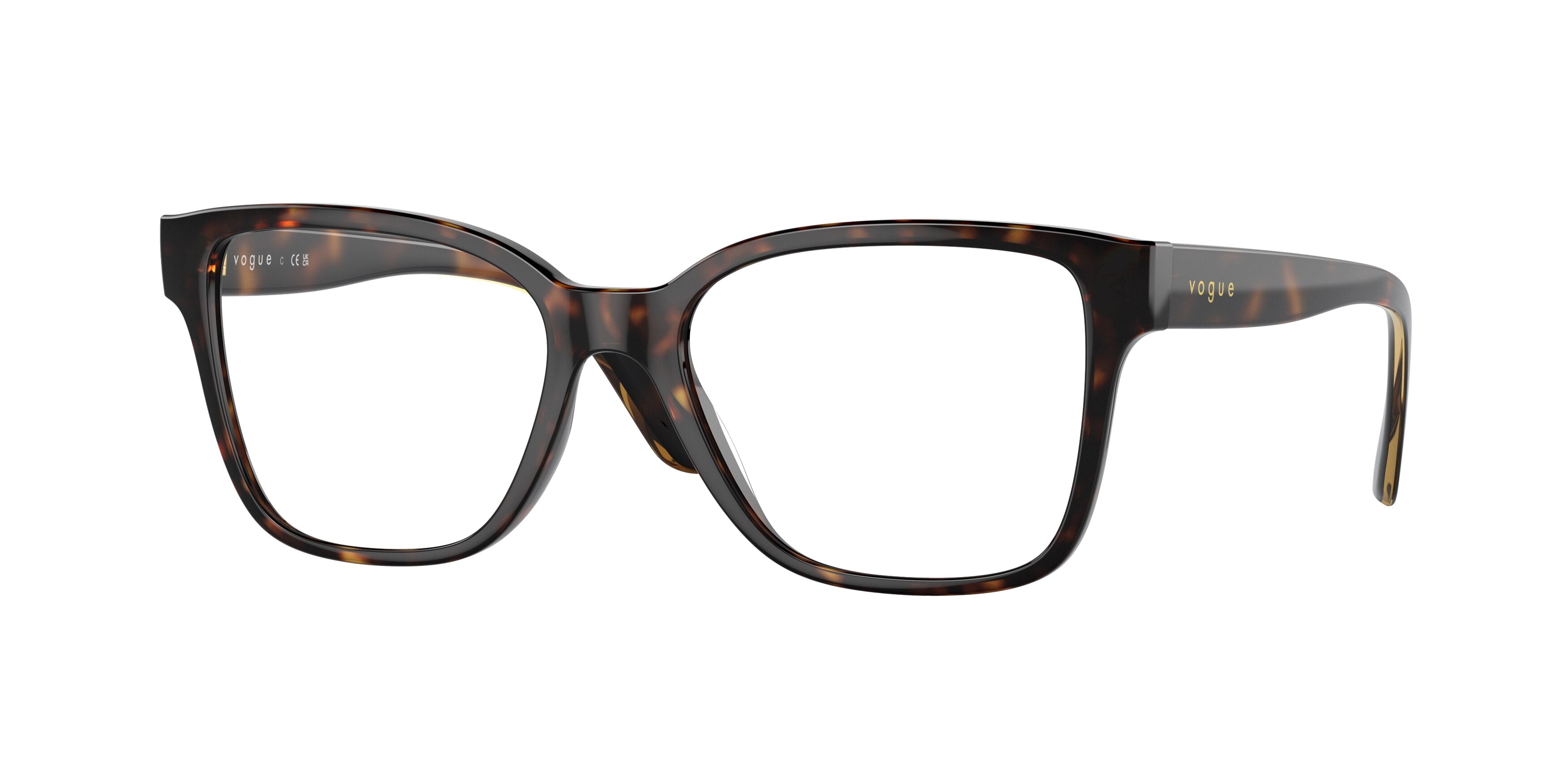 Vogue VO5452F Square Eyeglasses  W656-Dark Havana 53-140-16 - Color Map Brown
