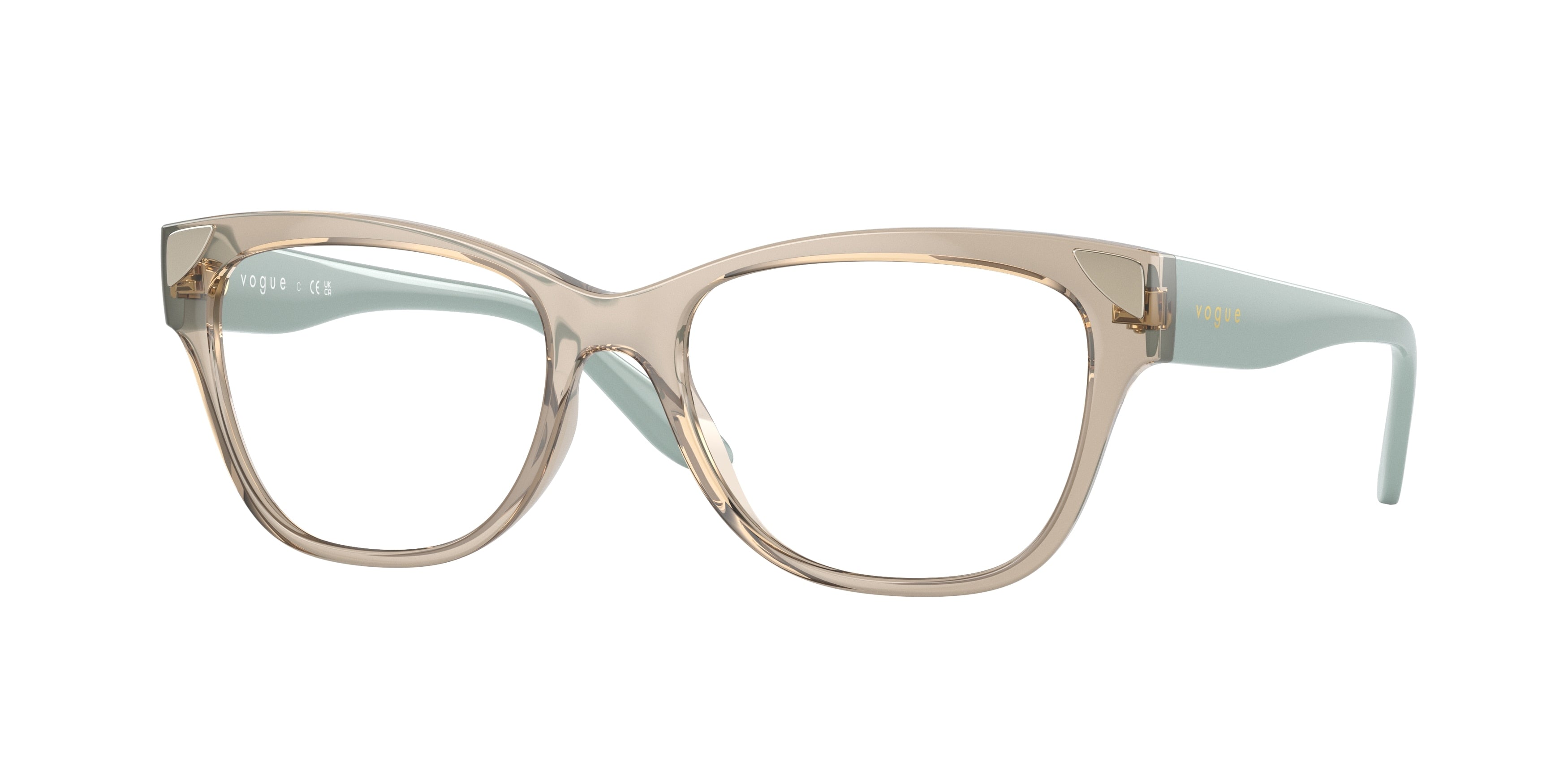 Vogue VO5454 Pillow Eyeglasses  2990-Transparent Caramel 53-135-17 - Color Map Brown