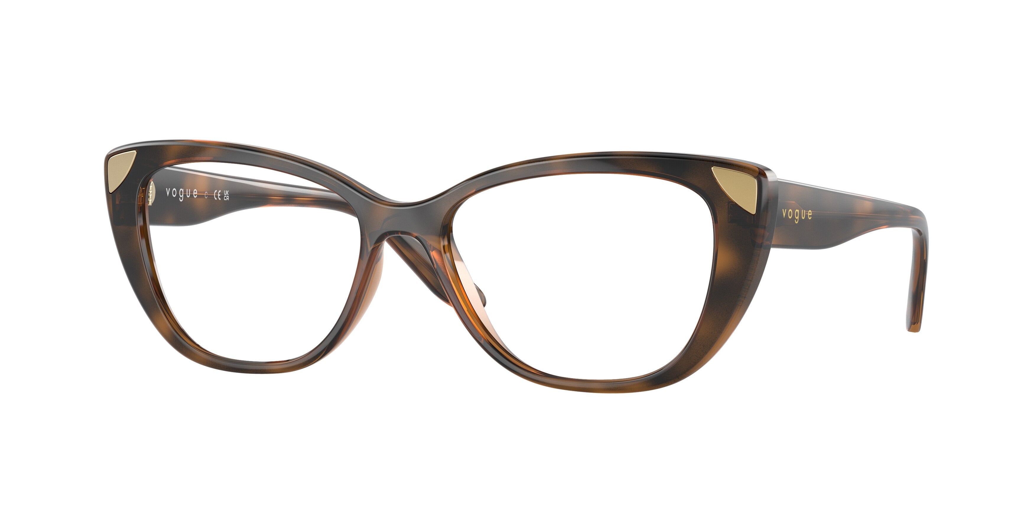 Vogue VO5455 Cat Eye Eyeglasses  2386-Top Dark Havana Light Brown 53-135-16 - Color Map Tortoise