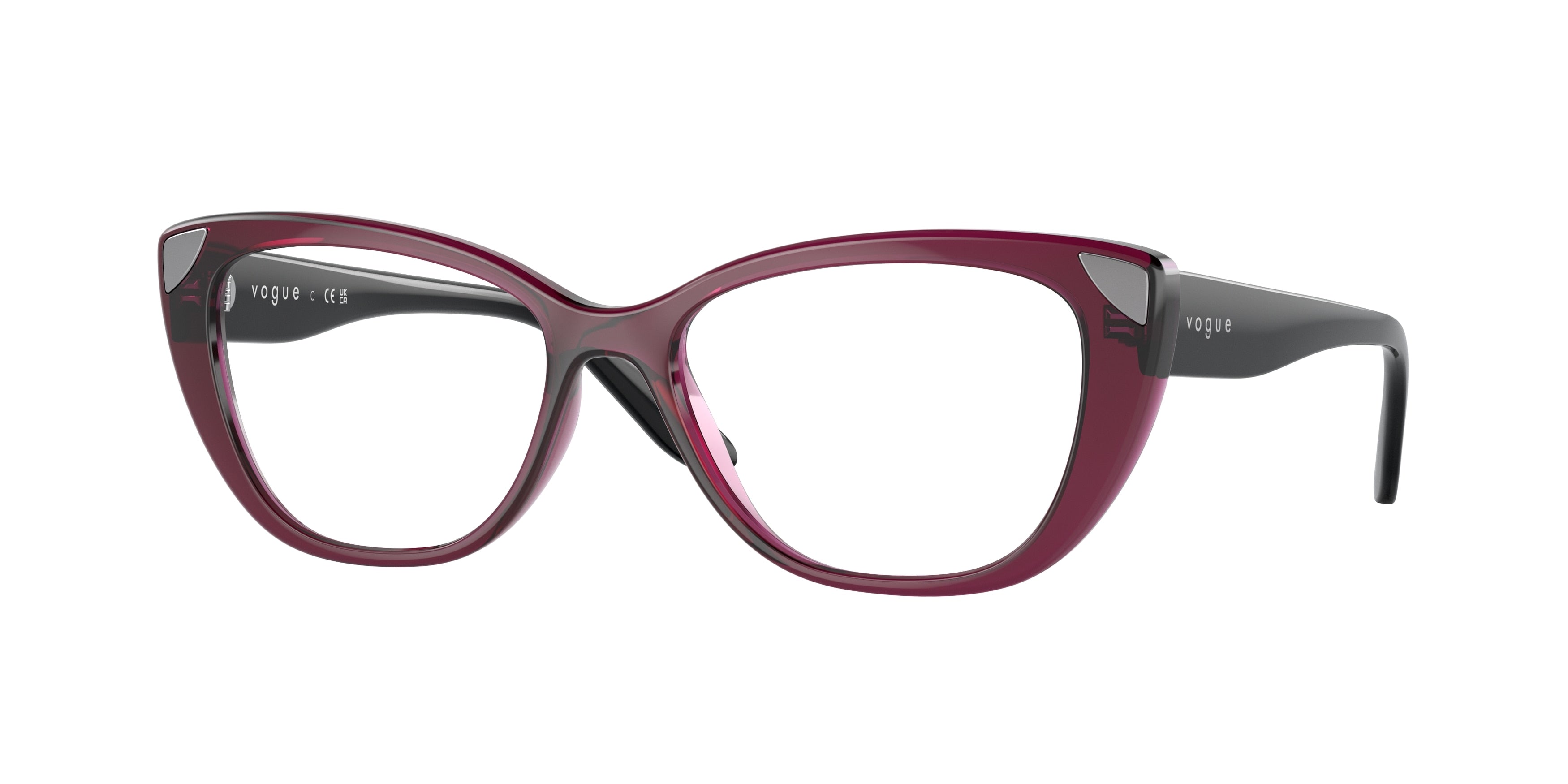 Vogue VO5455 Cat Eye Eyeglasses  2989-Transparent Cherry 53-135-16 - Color Map Violet