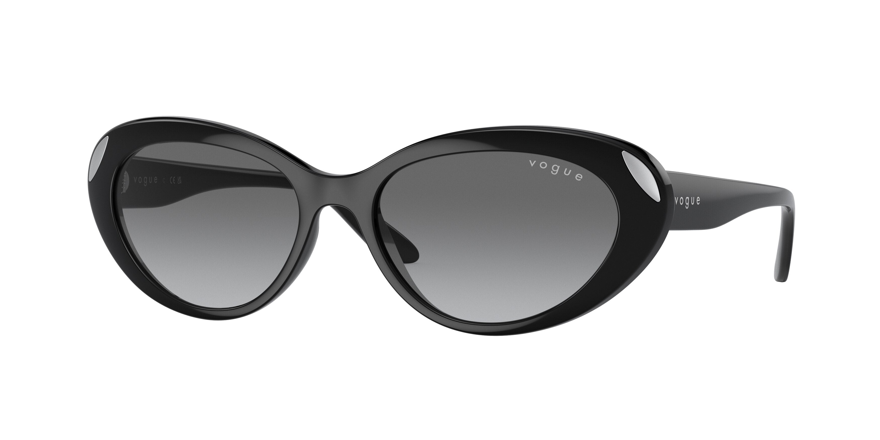 Vogue VO5456S Oval Sunglasses  W44/11-Black 55-135-17 - Color Map Black