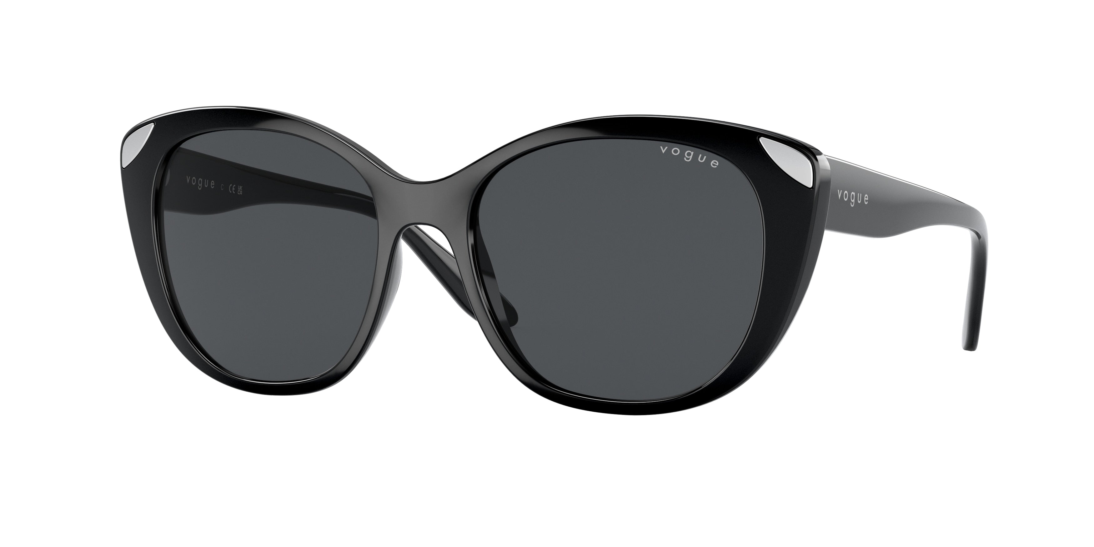 Vogue VO5457S Butterfly Sunglasses  W44/87-Black 53-135-17 - Color Map Black