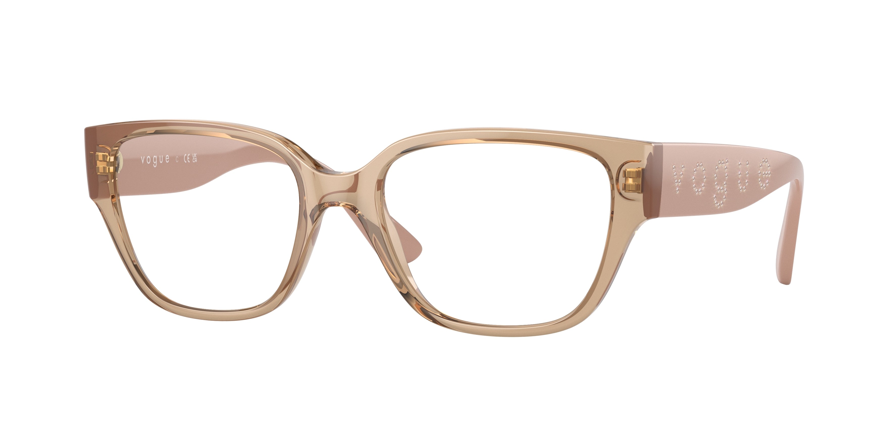 Vogue VO5458B Pillow Eyeglasses  2826-Transparent Light Brown 53-140-18 - Color Map Brown
