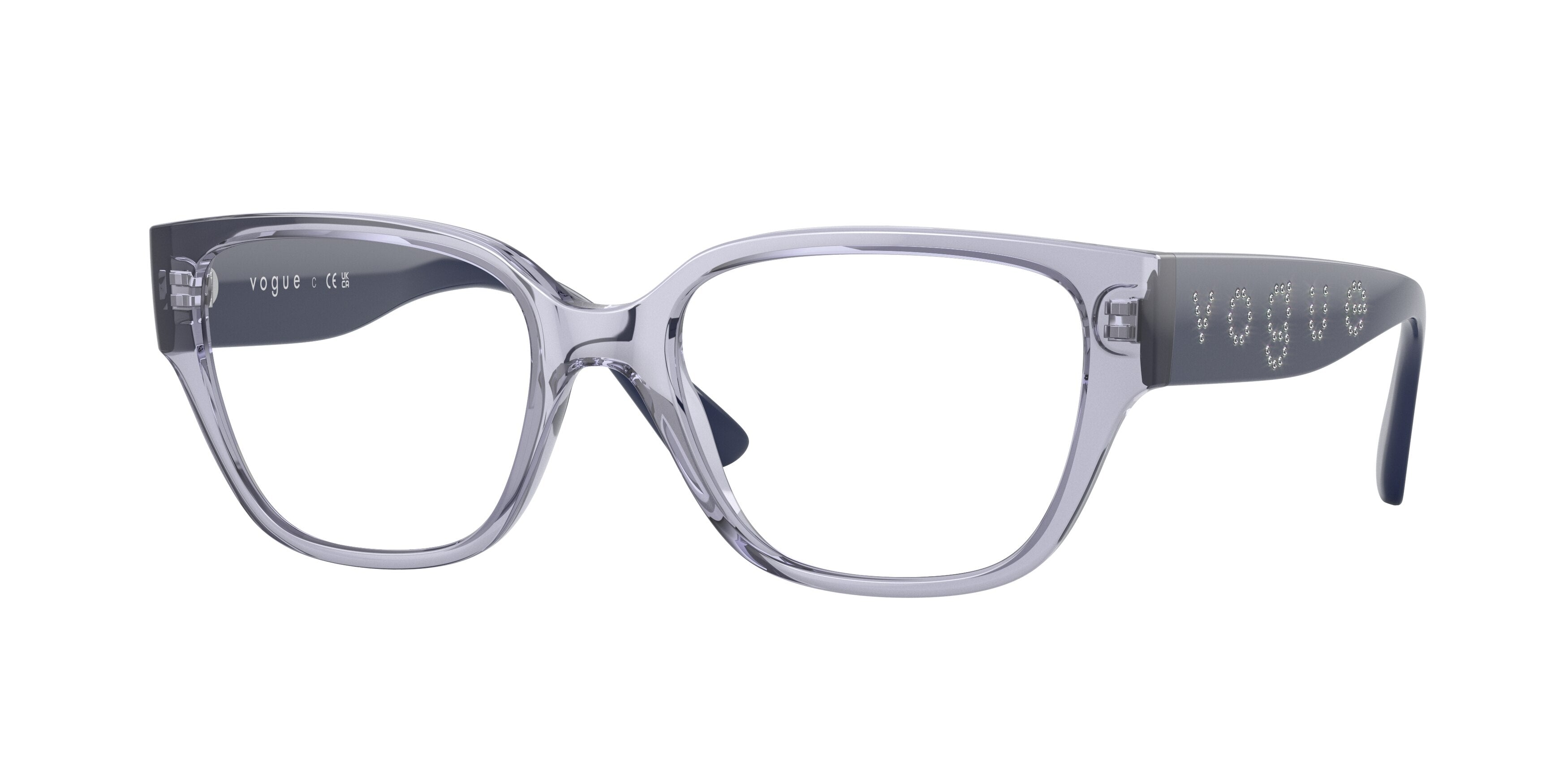 Vogue VO5458B Pillow Sunglasses  2925-Transparent Purple 53-140-18 - Color Map Violet