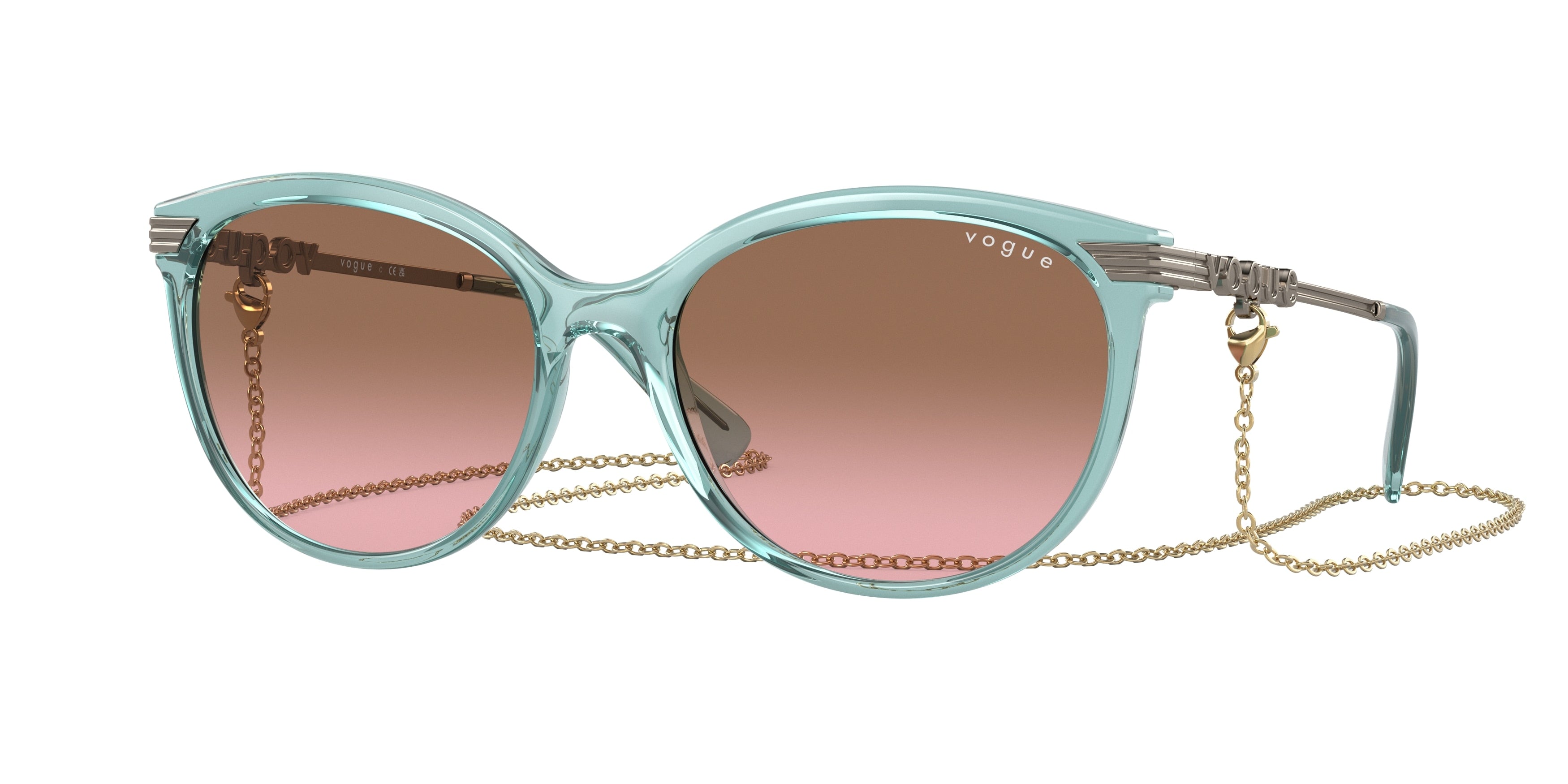 Vogue VO5460S Irregular Sunglasses  303214-Transparent Green Water 56-135-17 - Color Map Green