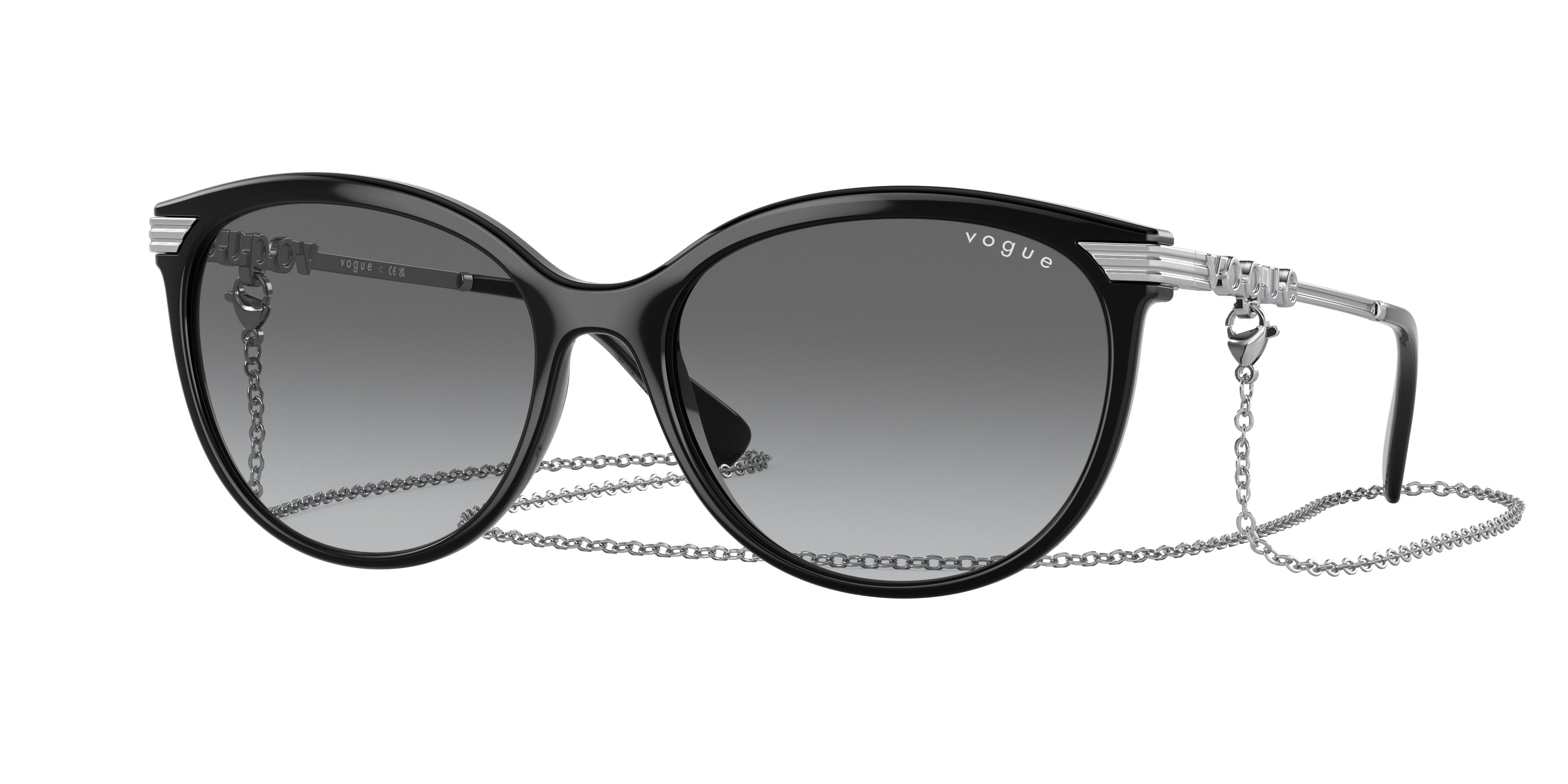 Vogue VO5460S Irregular Sunglasses  W44/11-Black 56-135-17 - Color Map Black