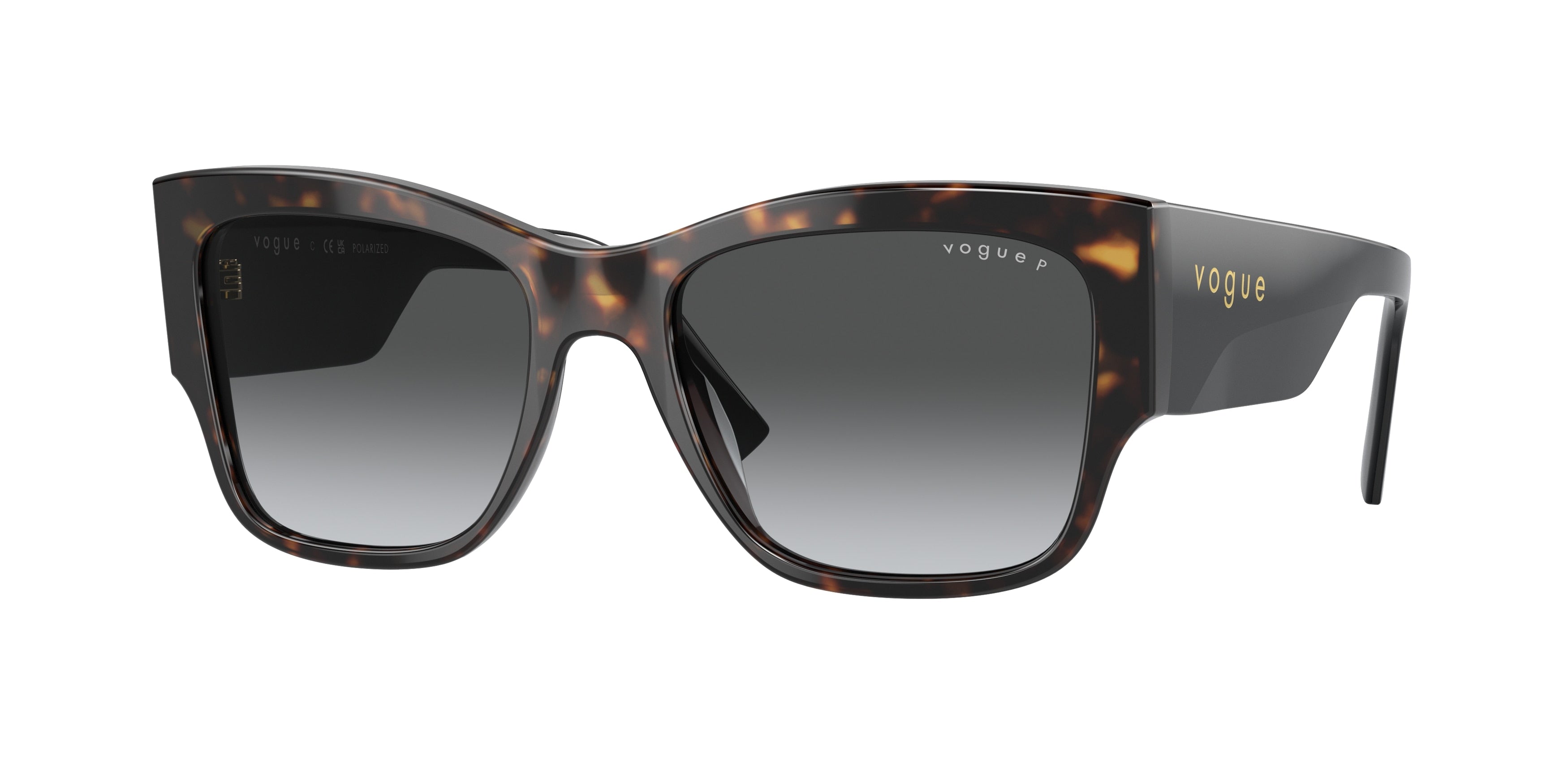 Vogue VO5462S Square Sunglasses  W656T3-Dark Havana 54-140-18 - Color Map Brown