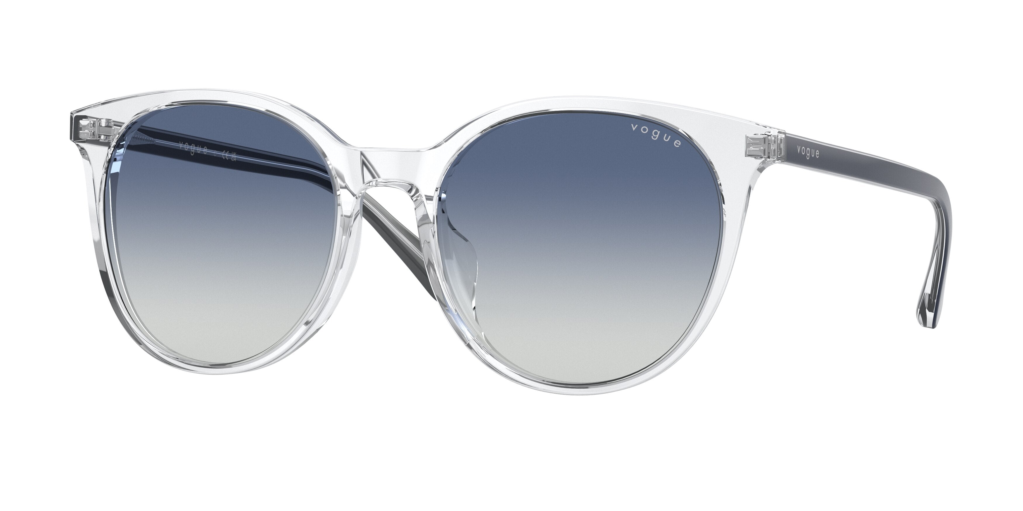 Vogue VO5468SD Round Sunglasses  W7454L-Transparent 56-145-20 - Color Map Transparent
