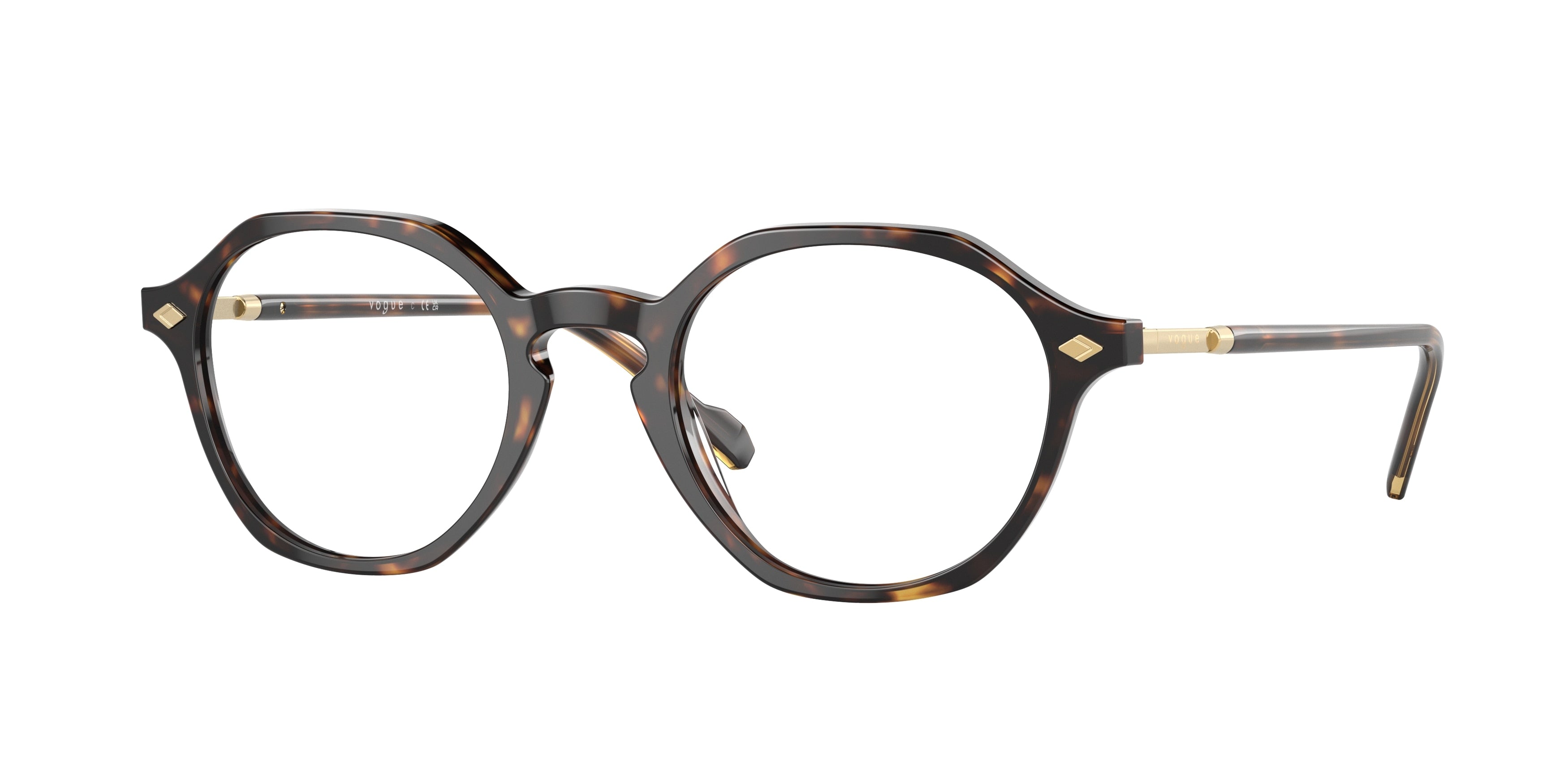 Vogue VO5472 Irregular Eyeglasses  W656-Dark Havana 49-145-21 - Color Map Brown
