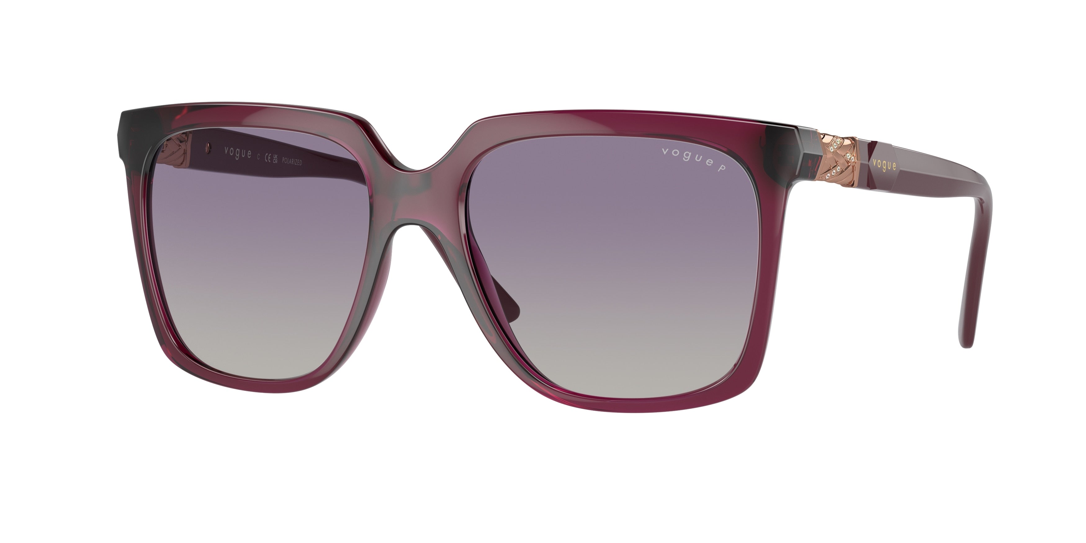 Vogue VO5476SB Square Sunglasses  29898J-Transparent Cherry 54-140-17 - Color Map Violet