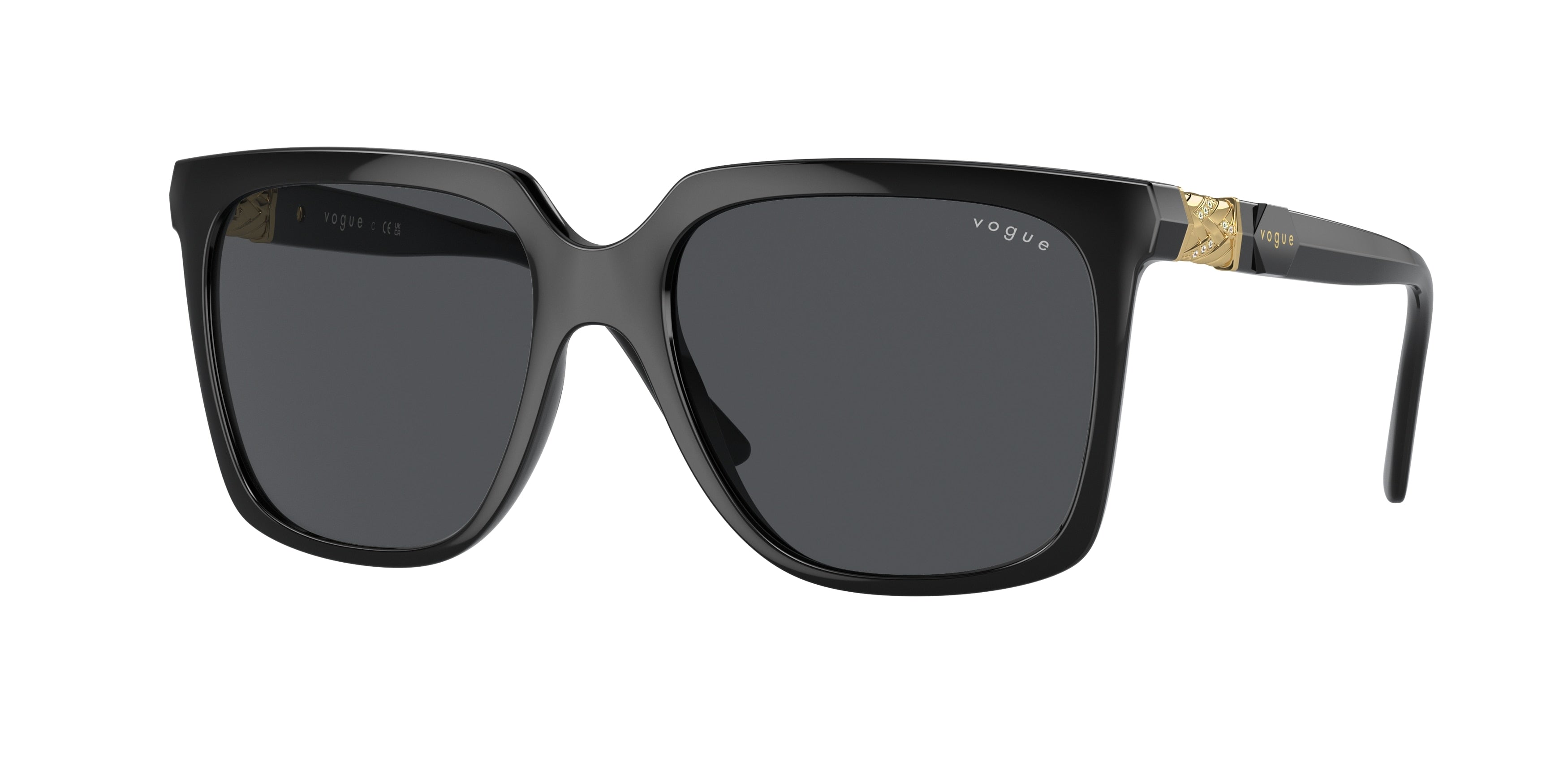Vogue VO5476SB Square Sunglasses  W44/87-Black 54-140-17 - Color Map Black