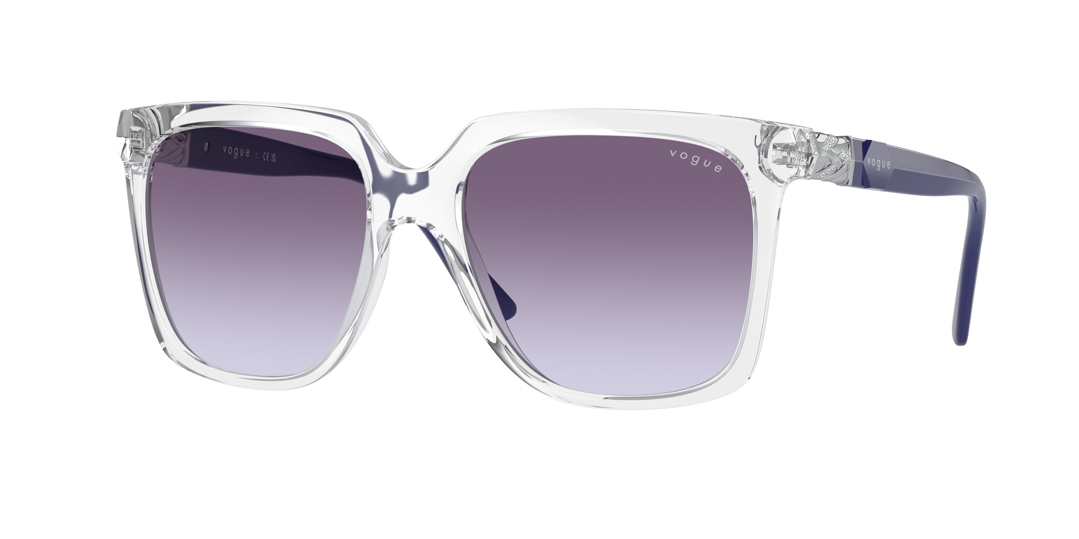 Vogue VO5476SB Square Sunglasses  W7454Q-Transparent 54-140-17 - Color Map Transparent
