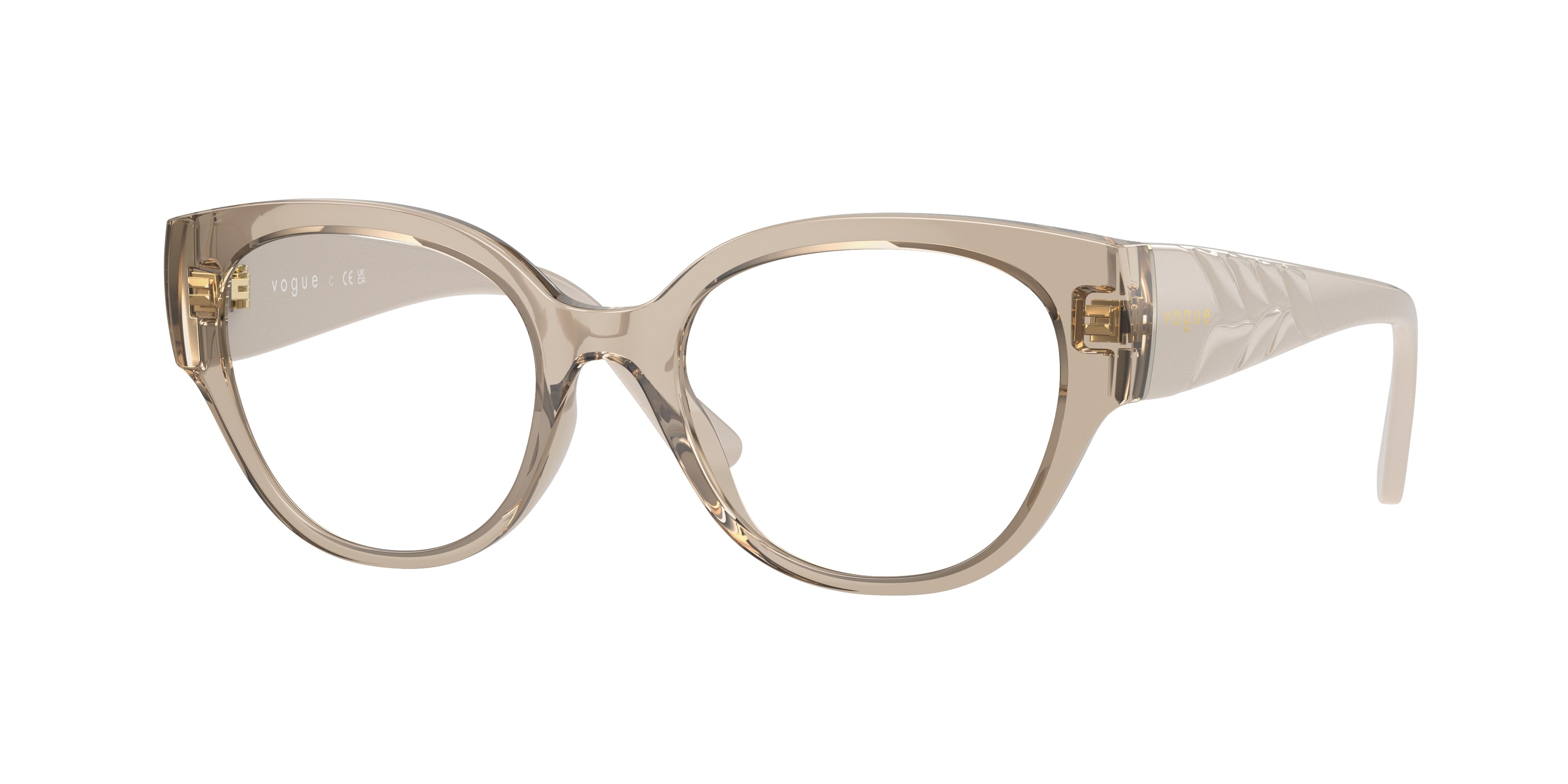 Vogue VO5482 Phantos Eyeglasses  2990-Transparent Light Brown 52-135-18 - Color Map Brown