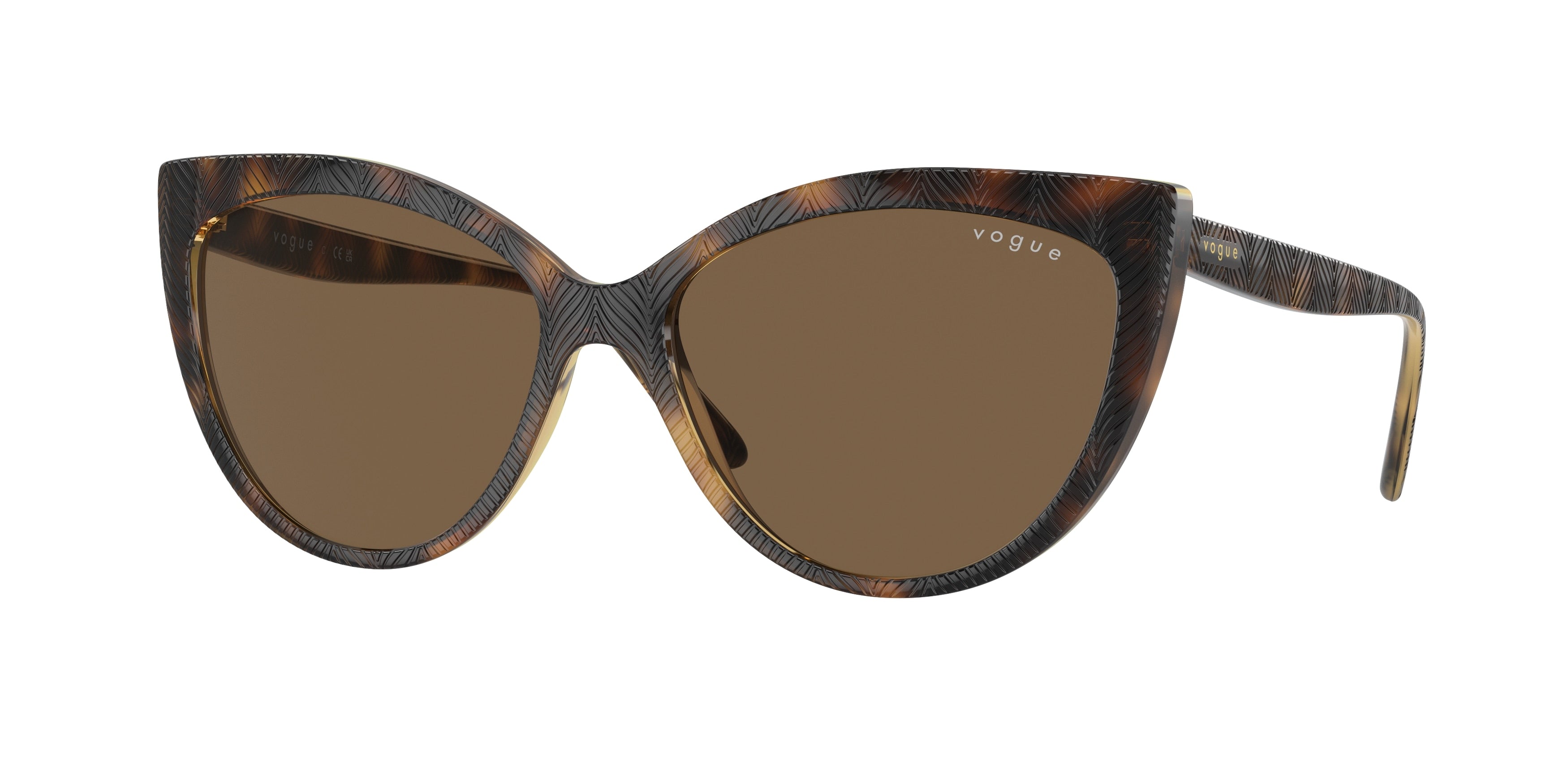 Vogue VO5484S Cat Eye Sunglasses  W65673-Dark Havana 57-140-16 - Color Map Brown