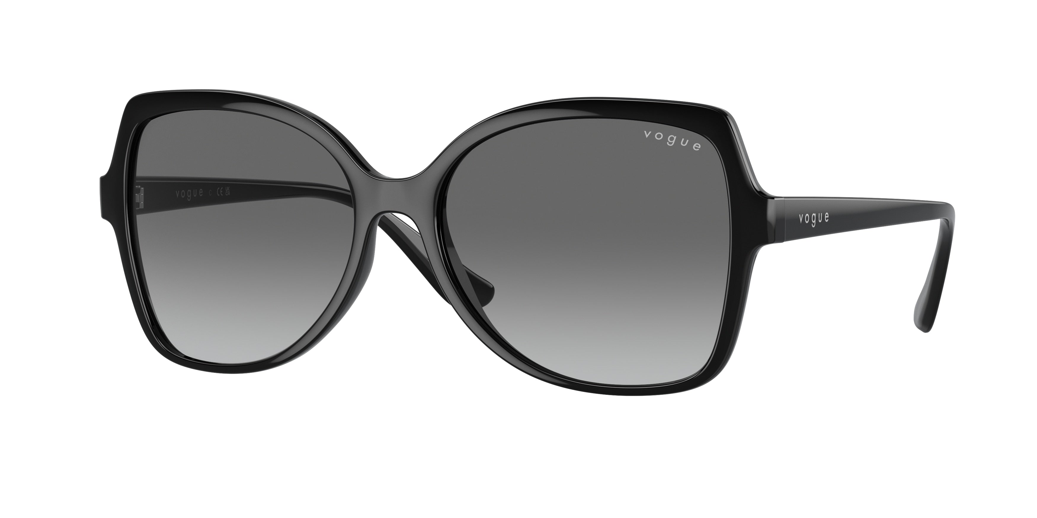 Vogue VO5488S Butterfly Sunglasses  W44/11-Black 56-140-16 - Color Map Black
