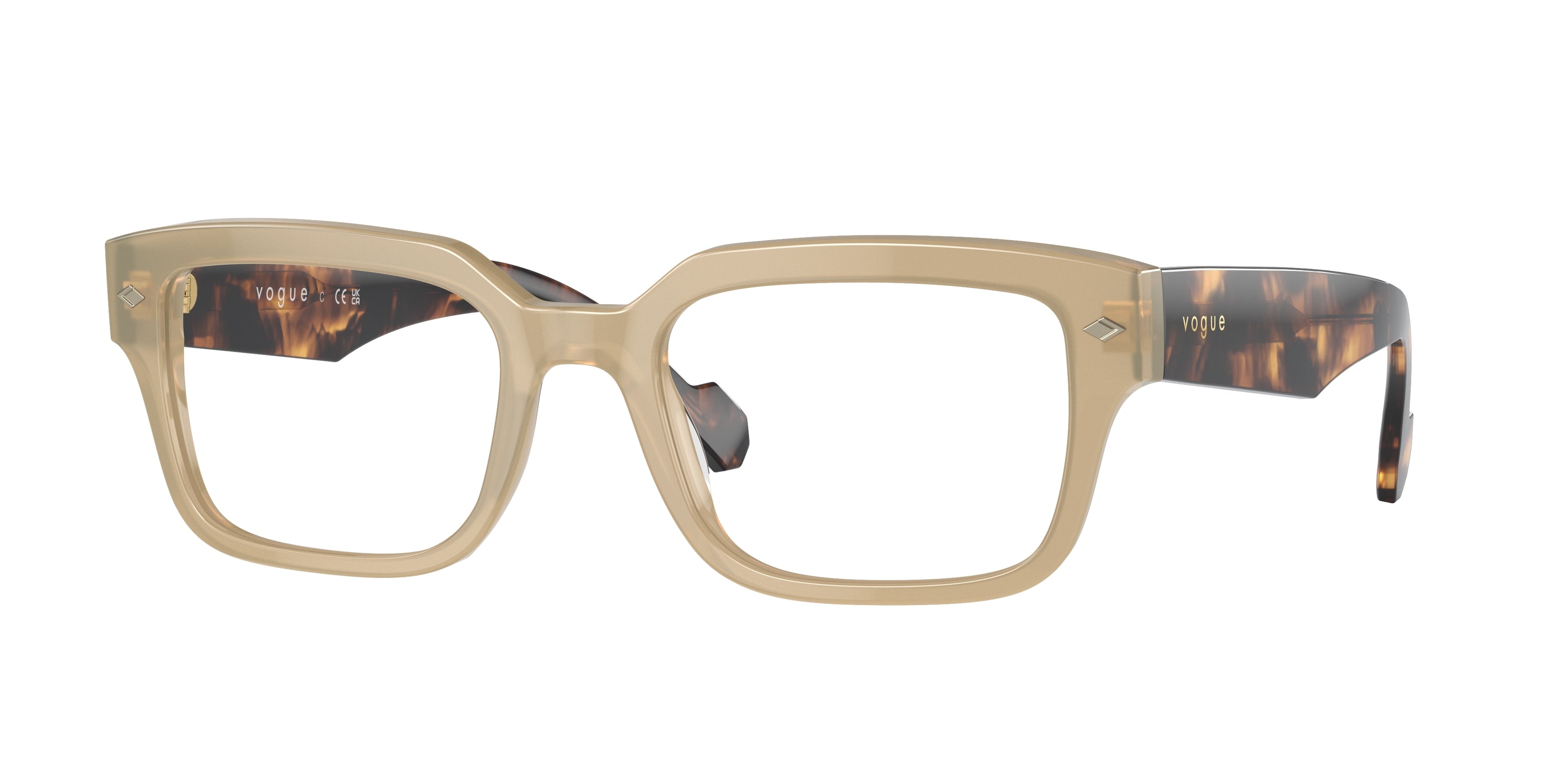 Vogue VO5491 Pillow Eyeglasses  W900-Opal Beige 53-145-20 - Color Map Brown