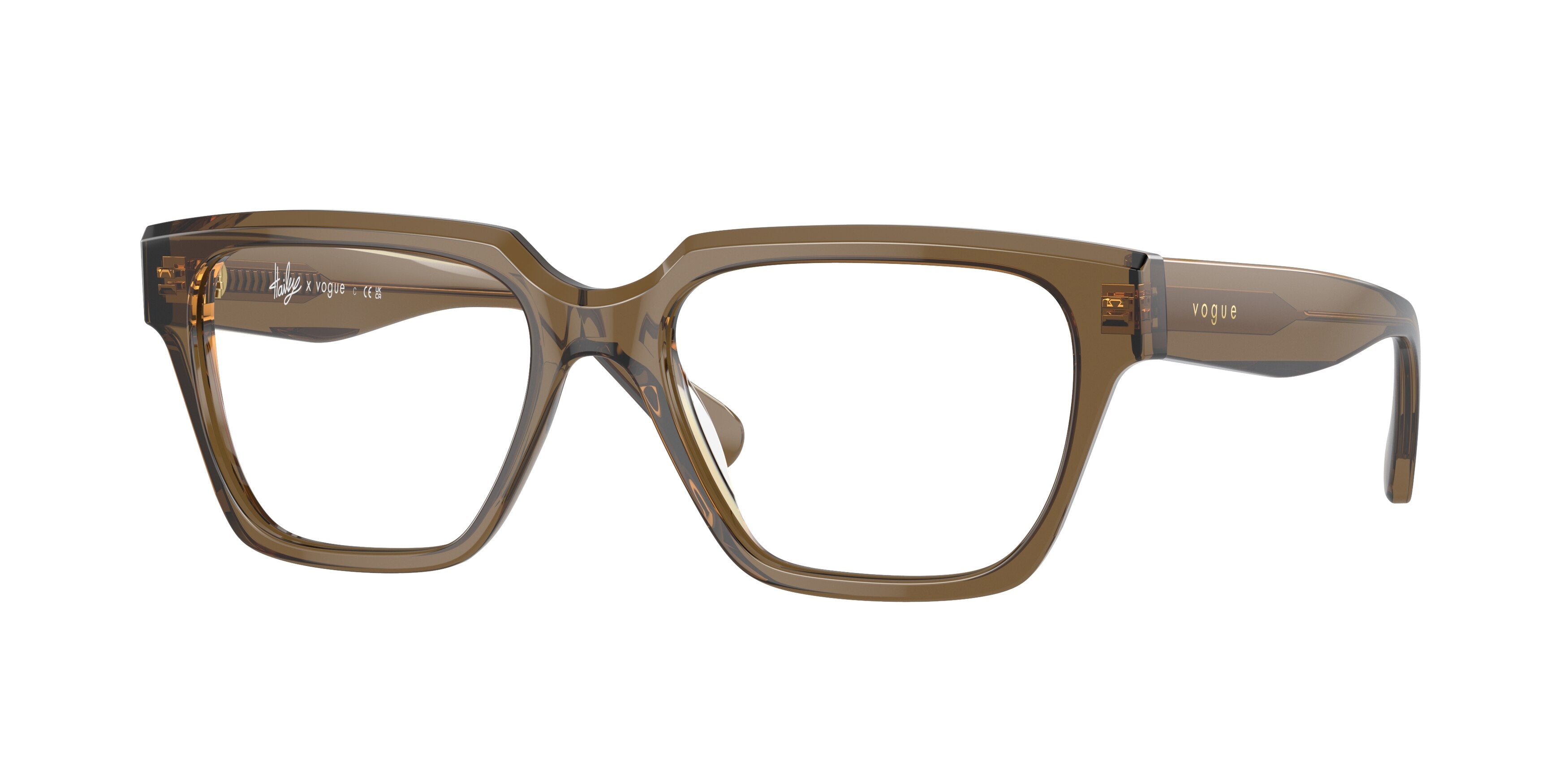 Vogue VO5511 Rectangle Eyeglasses  3047-Transparent Khaki 53-140-17 - Color Map Green