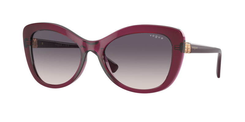 Vogue VO5515SB Butterfly Sunglasses  298936-Transparent Cherry 55-140-18 - Color Map Violet