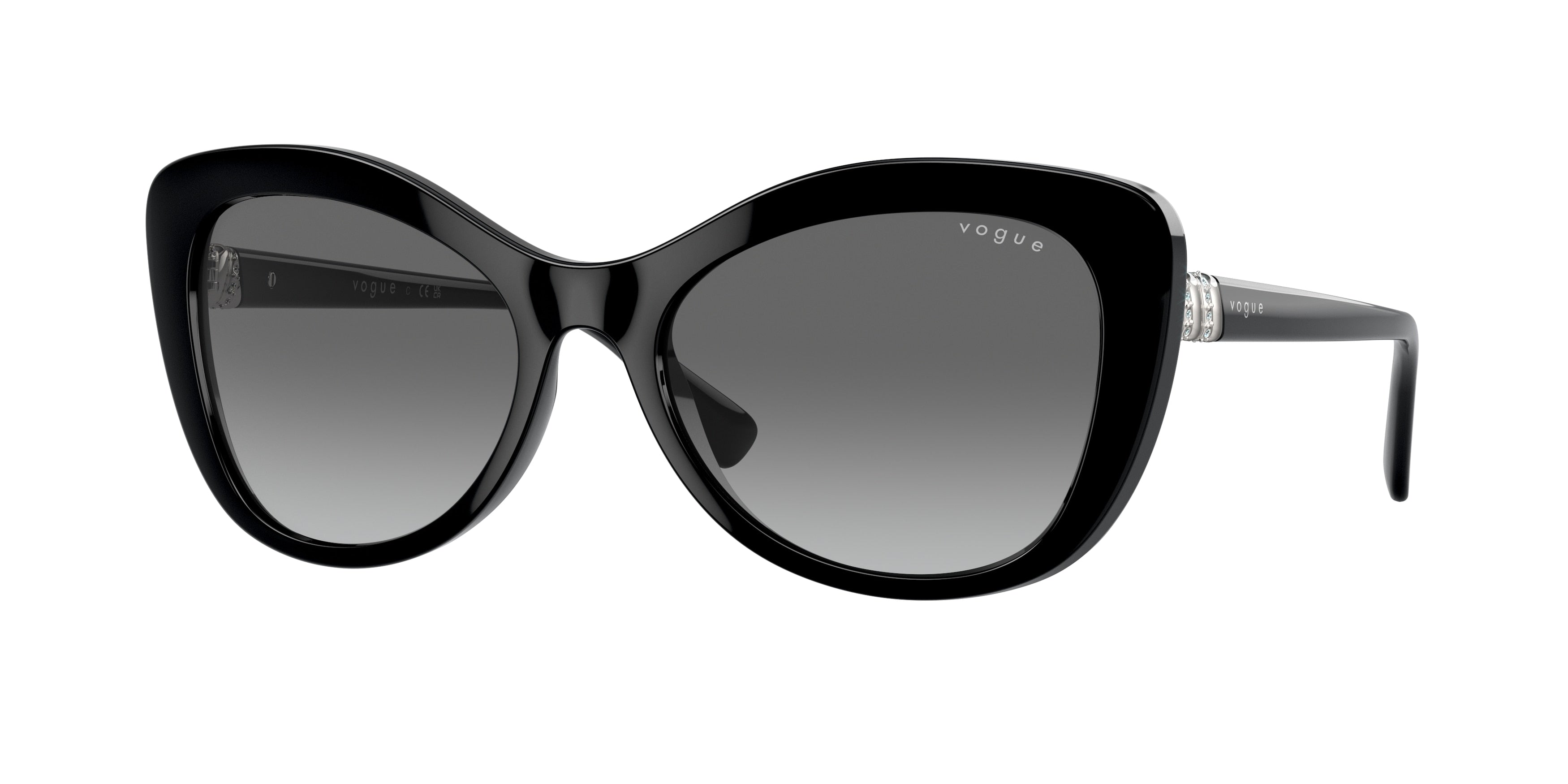 Vogue VO5515SB Butterfly Sunglasses  W44/11-Black 55-140-18 - Color Map Black