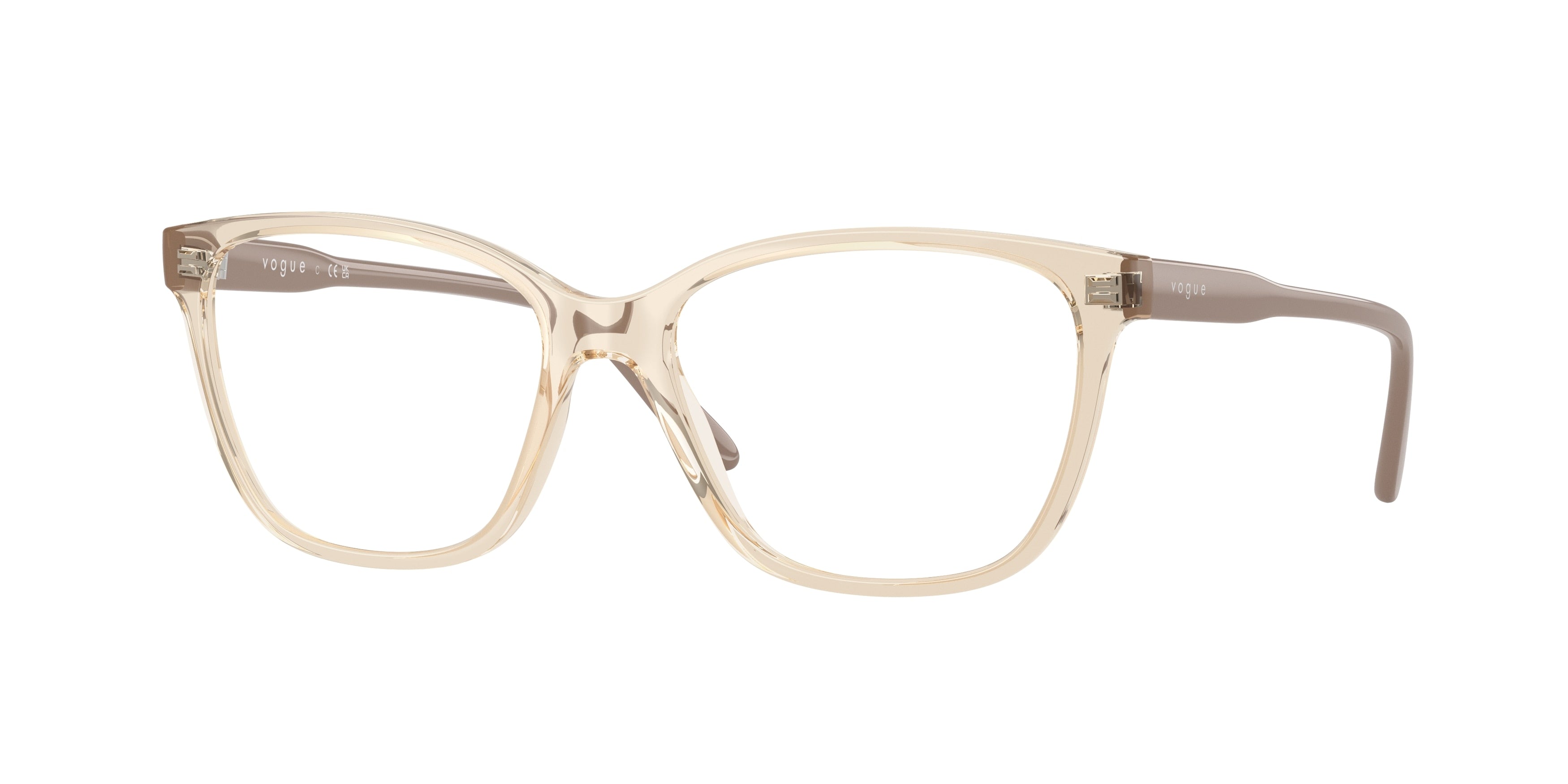 Vogue VO5518F Pillow Eyeglasses  2990-Transparent Caramel 53-140-15 - Color Map Brown