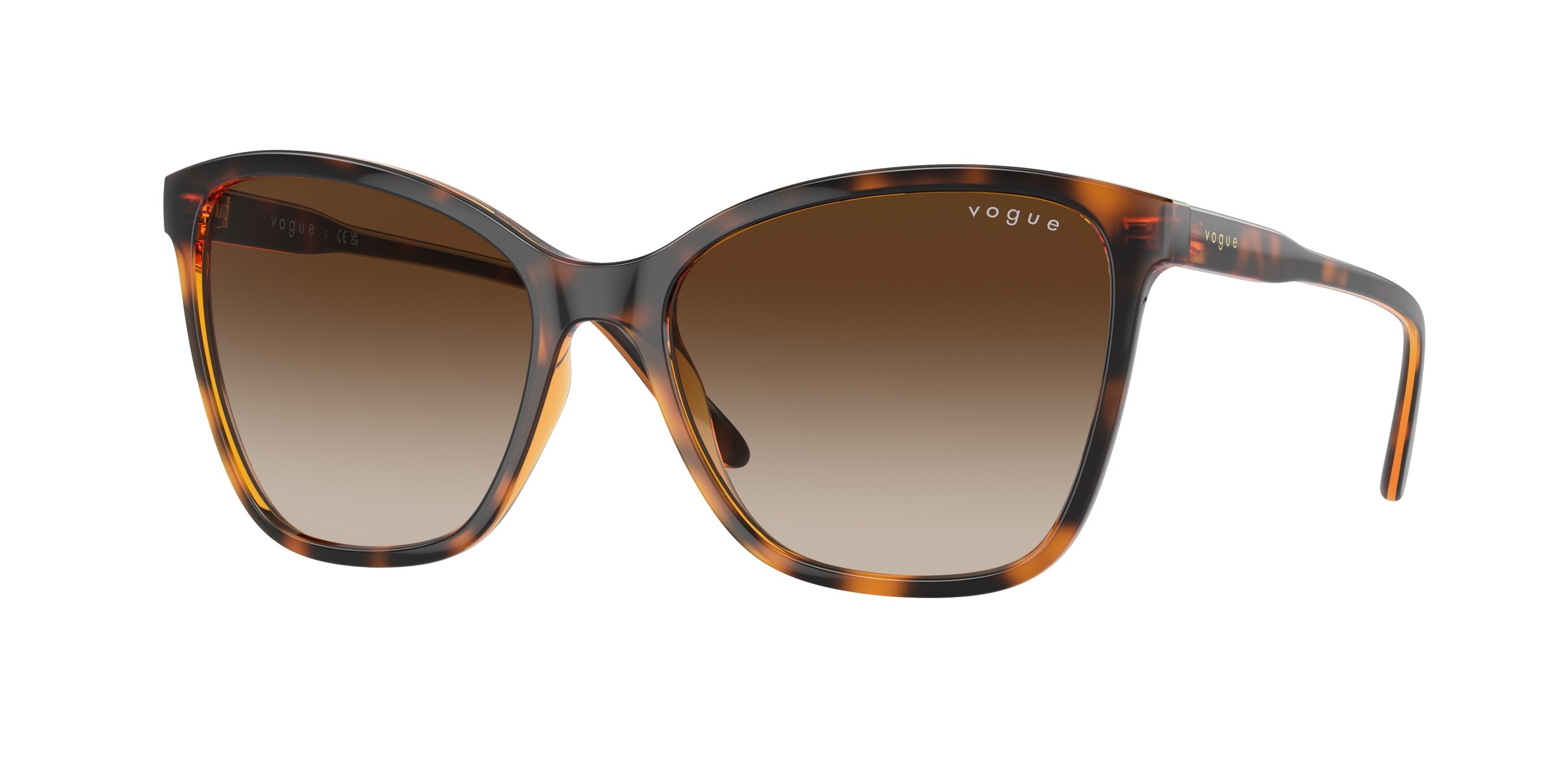 Vogue VO5520SF Butterfly Sunglasses  W65613-Dark Havana 56-140-16 - Color Map Brown
