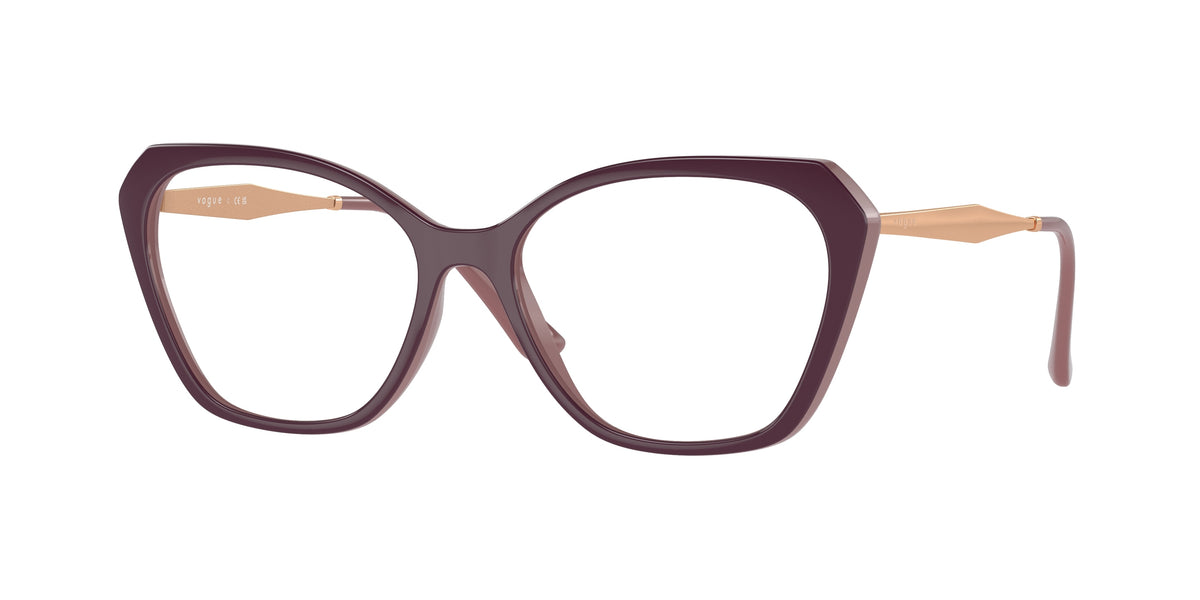 Vogue VO5522 Irregular Eyeglasses  3100-Top Red Purple/Old Pink 54-140-16 - Color Map Red
