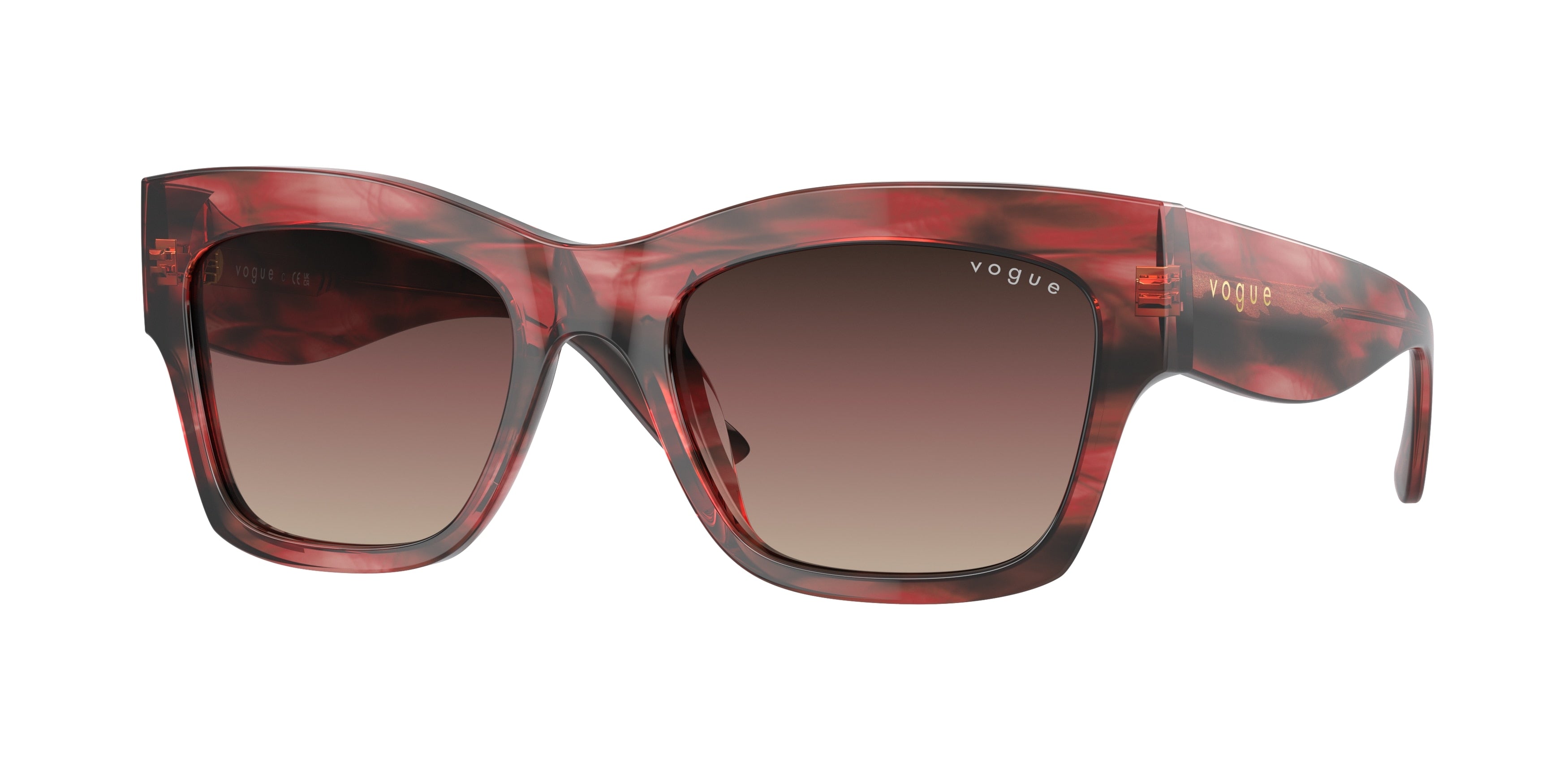 Vogue VO5524SF Pillow Sunglasses  3089E2-Red Havana 54-140-20 - Color Map Tortoise