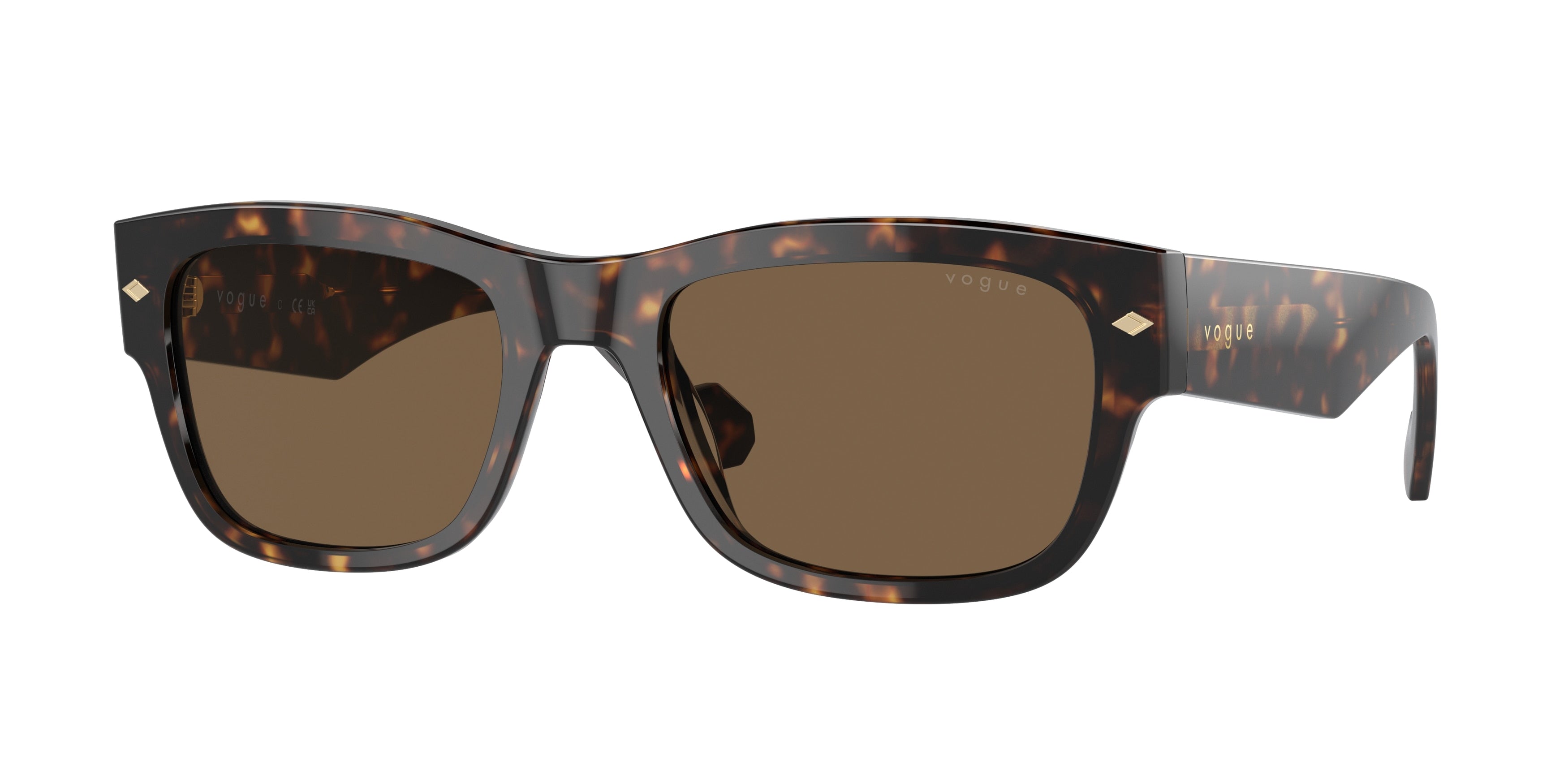 Vogue VO5530S Pillow Sunglasses  W65673-Dark Havana 55-145-20 - Color Map Brown