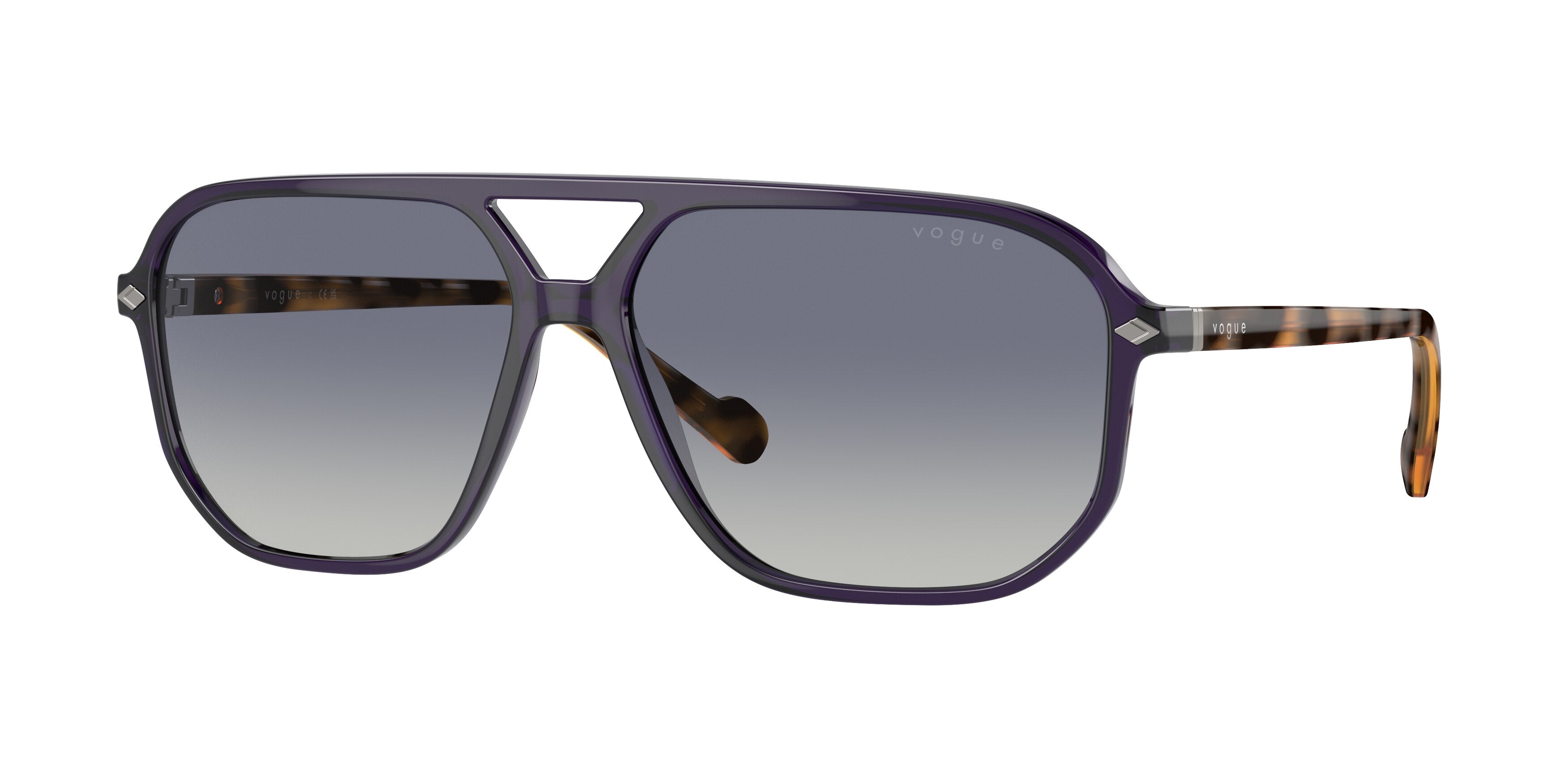 Vogue VO5531S Irregular Sunglasses  31114L-Transparent Dark Blue 60-145-14 - Color Map Blue