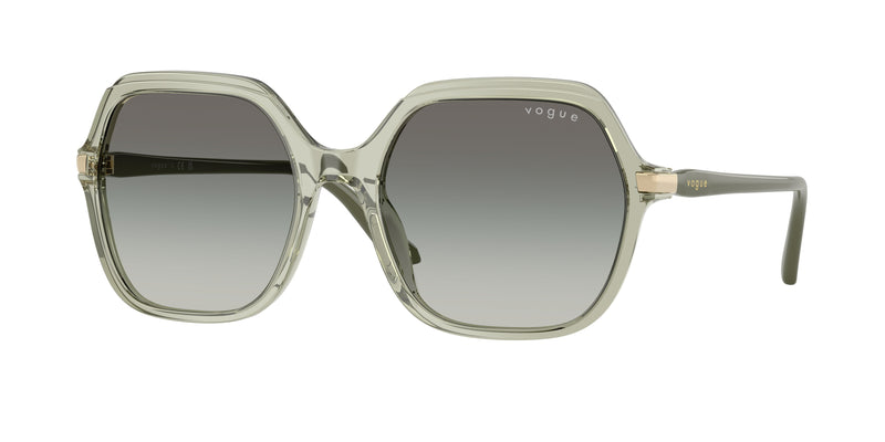 Vogue VO5561S Square Sunglasses  302211-Transparent Green 56-140-19 - Color Map Green