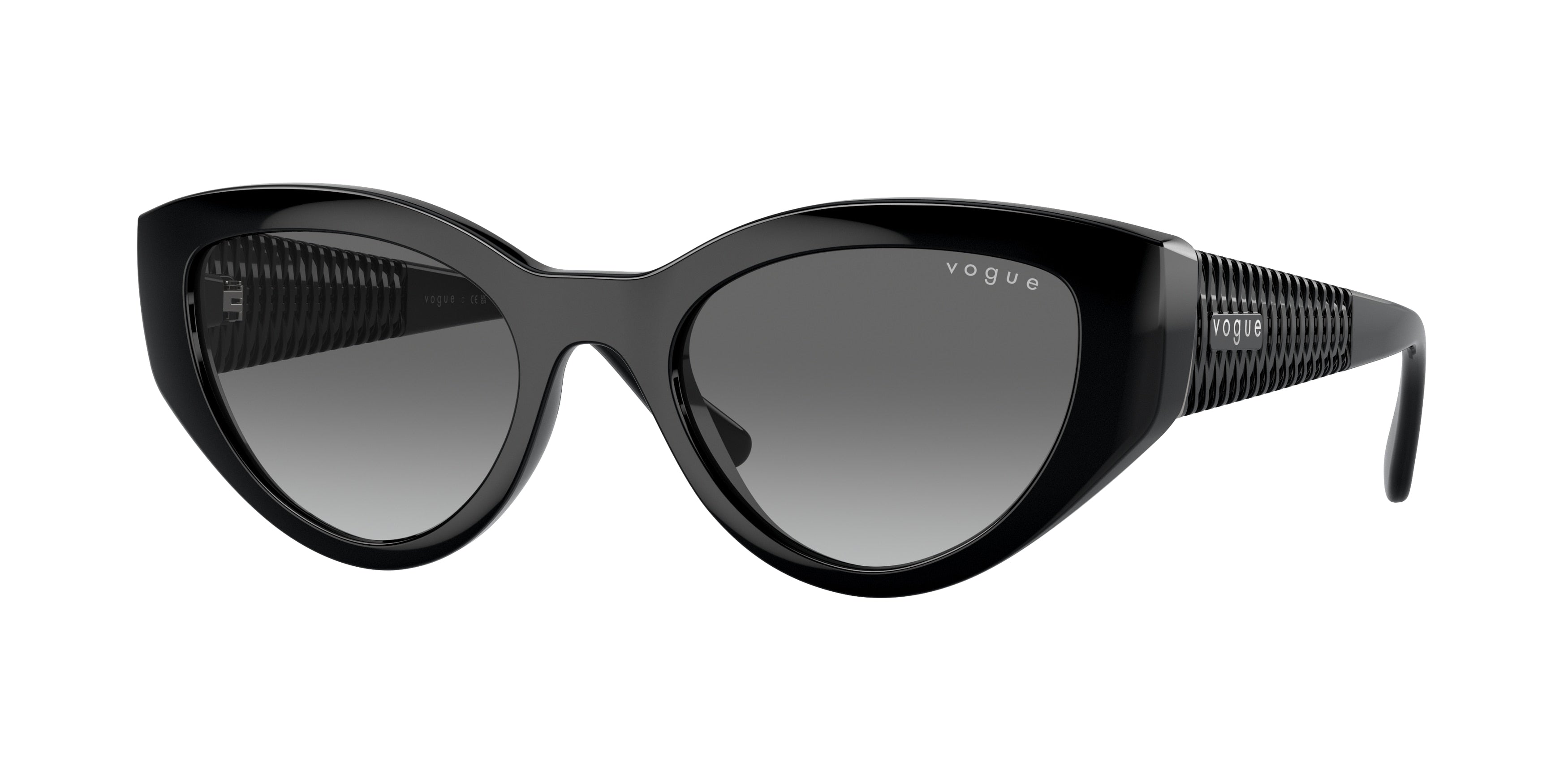 Vogue VO5566S Cat Eye Sunglasses  W44/11-Black 52-135-20 - Color Map Black