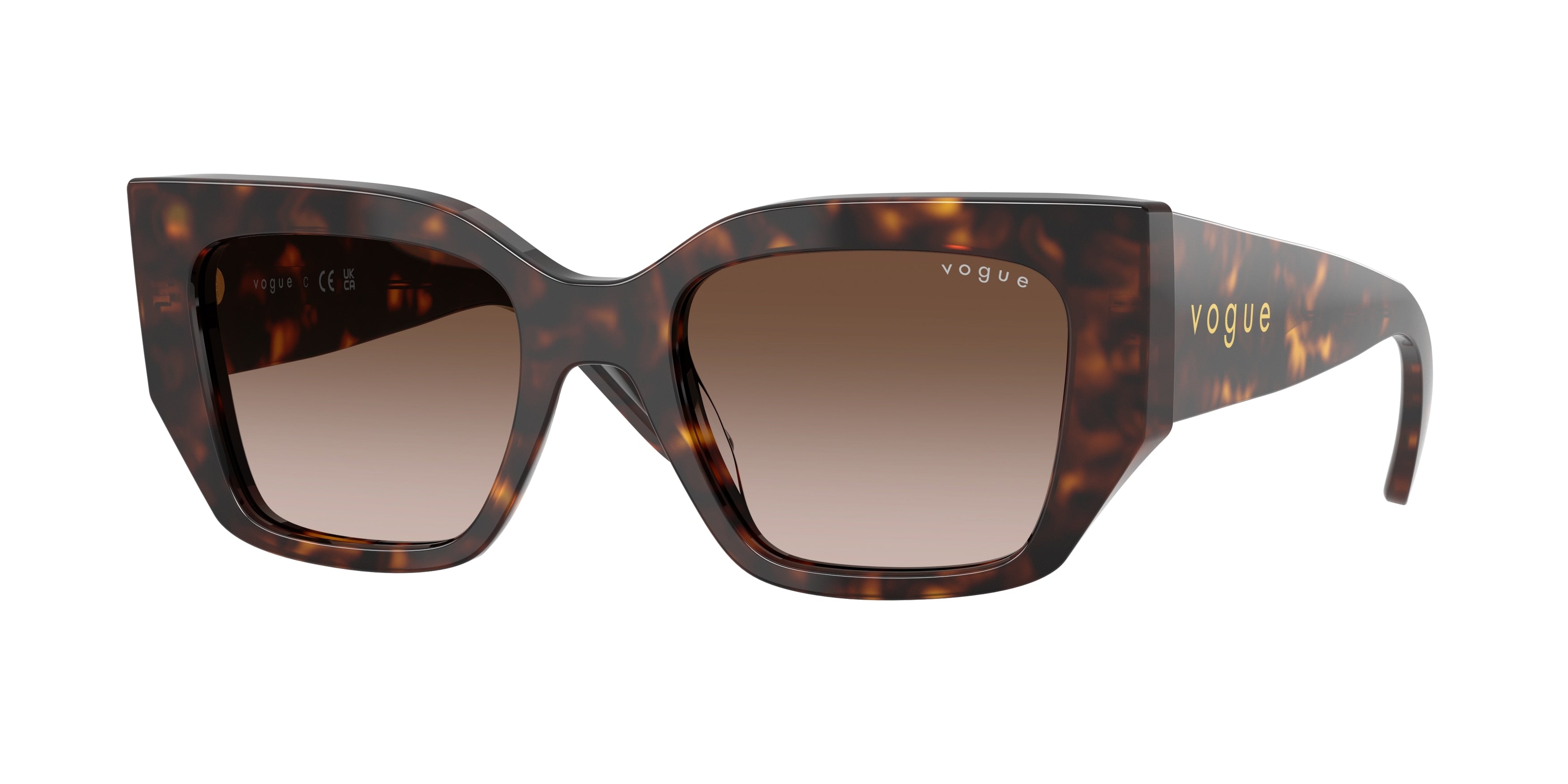 Vogue VO5583SF Irregular Sunglasses  W65613-Dark Havana 51-140-20 - Color Map Brown
