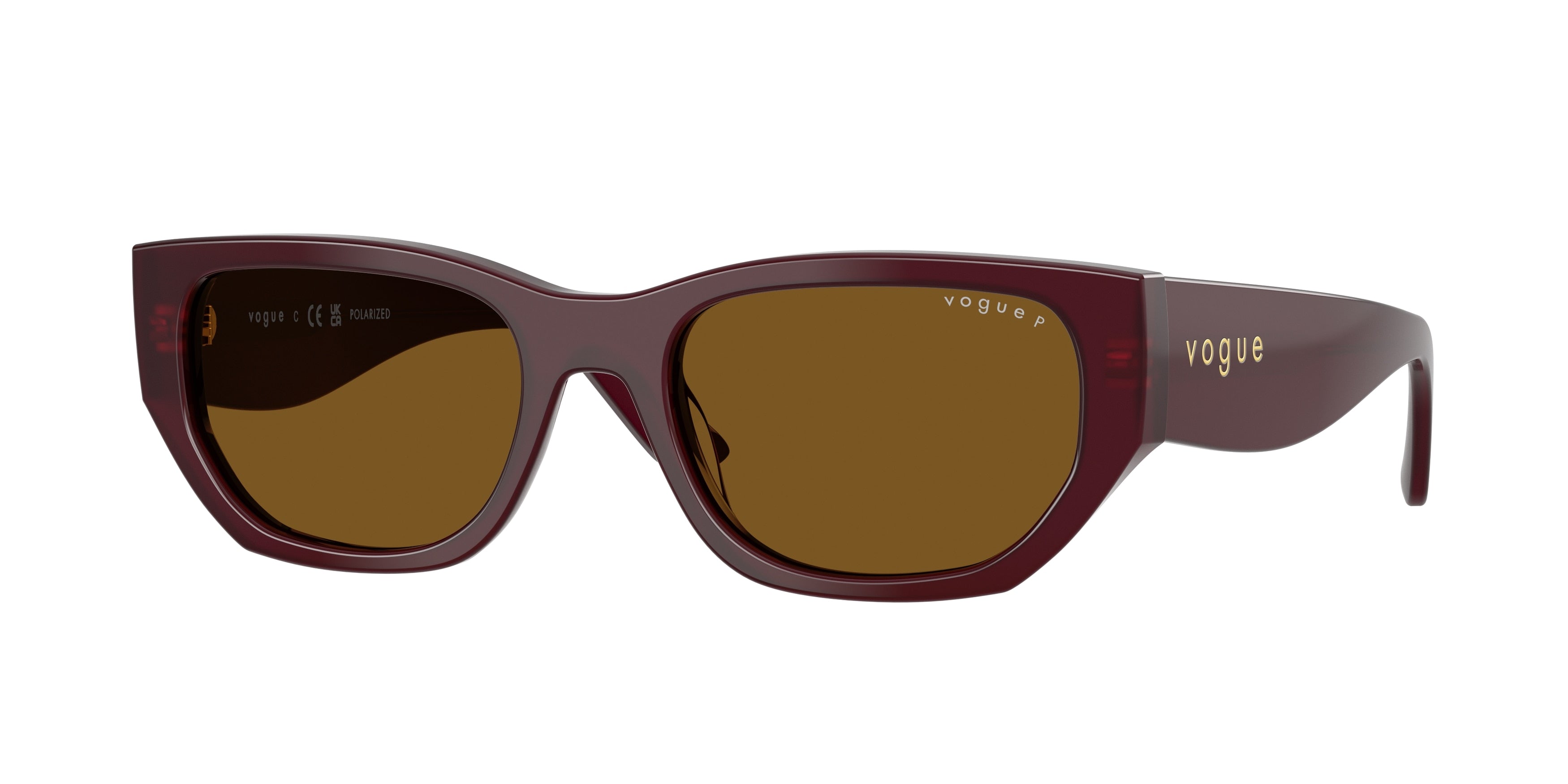 Vogue VO5586S Rectangle Sunglasses  328483-Full Bordeaux 53-140-19 - Color Map Red