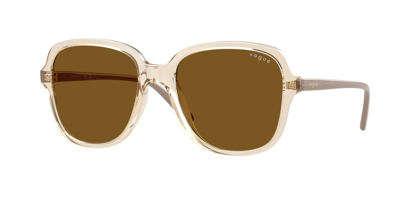 Vogue VO5601SF Square Sunglasses  299083-Transparent Caramel 53-140-18 - Color Map Brown