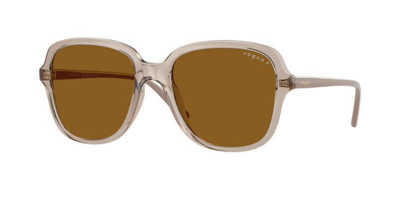 Vogue VO5601S Square Sunglasses  299083-Transparent Caramel 53-140-18 - Color Map Brown