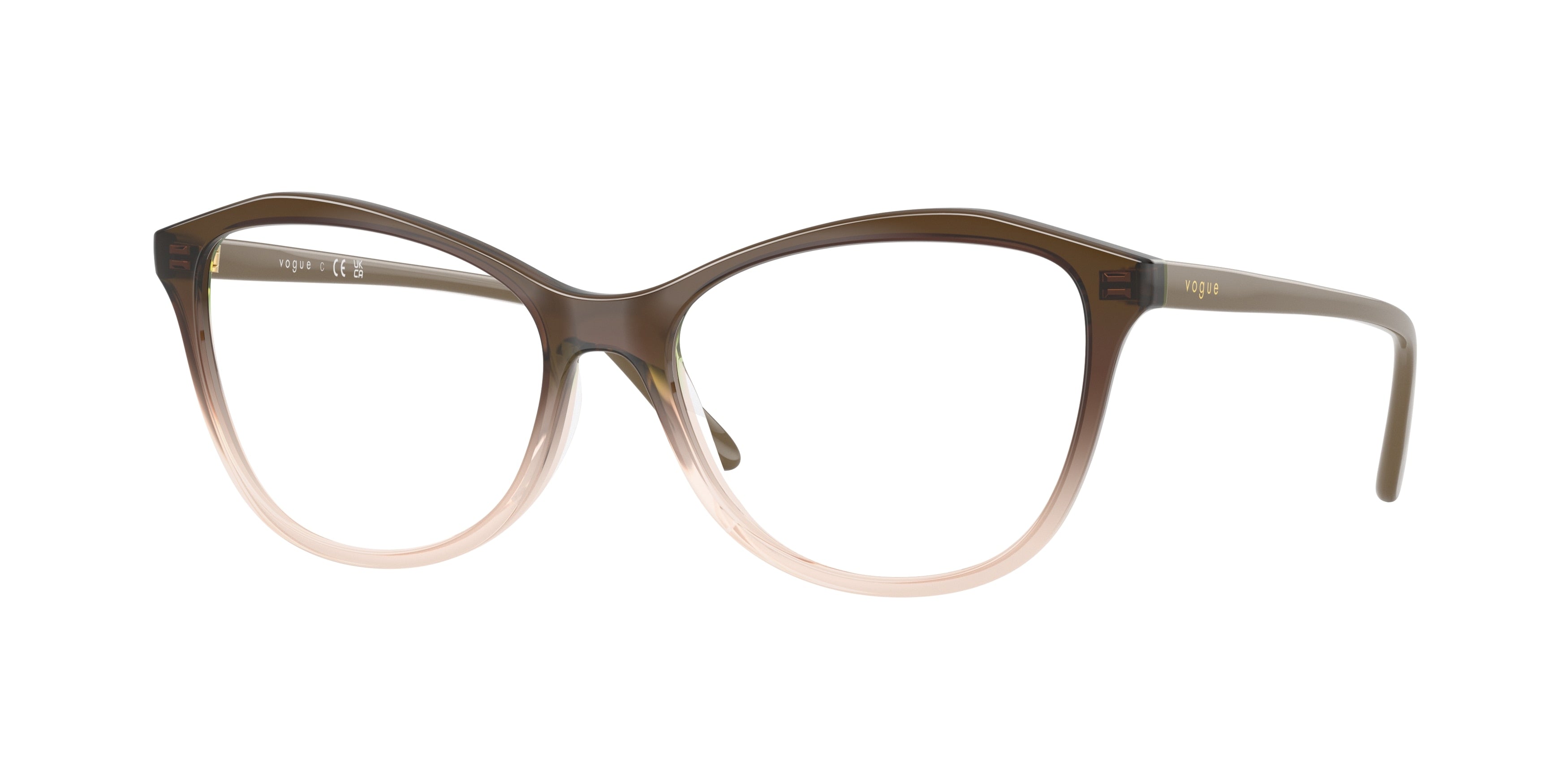 Vogue VO5602F Irregular Eyeglasses  3303-Transparent Brown Gradient 54-140-16 - Color Map Brown