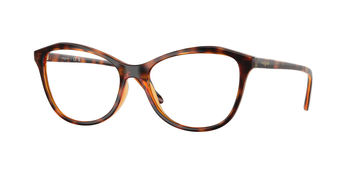 Vogue VO5602 Irregular Eyeglasses  W656-Dark Havana 54-140-16 - Color Map Brown
