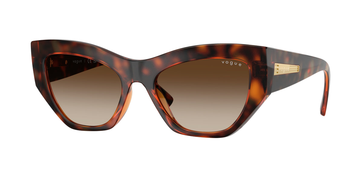 Vogue VO5607S Irregular Sunglasses  W65613-Dark Havana 53-140-18 - Color Map Brown