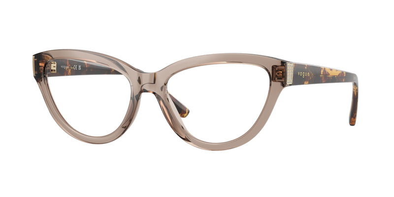 Vogue VO5610B Cat Eye Eyeglasses  2940-Transparent Brown 54-140-17 - Color Map Brown